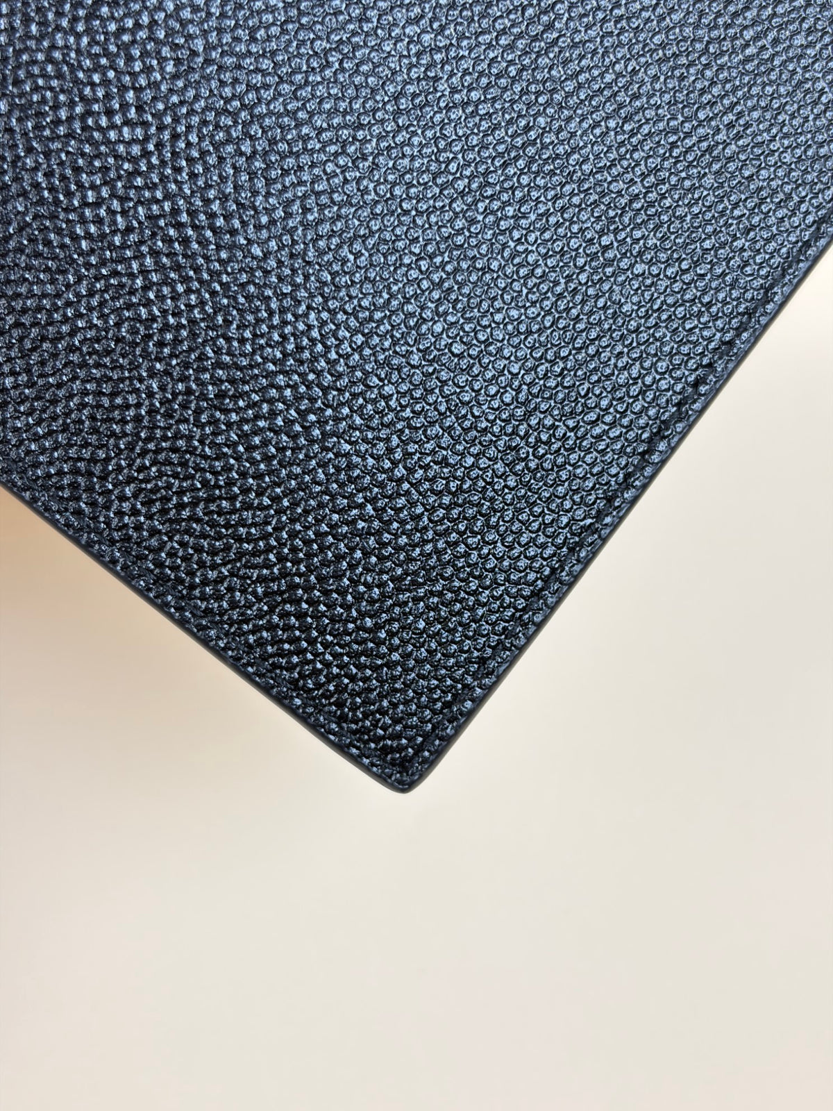 YSL black grain de poudre leather uptown pouch