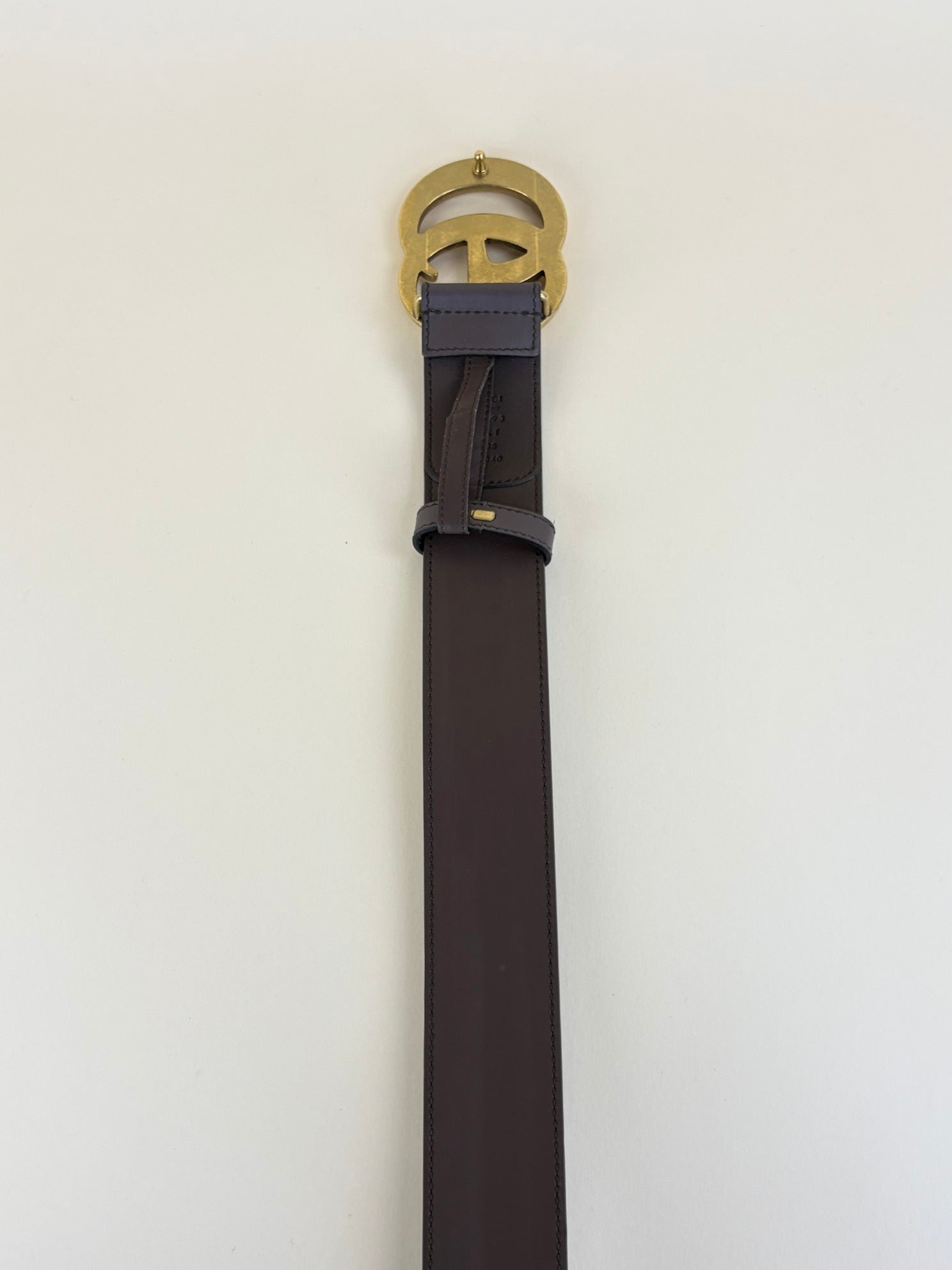 Gucci beige gg supreme monogram and brown calfskin double g buckle 40mm belt