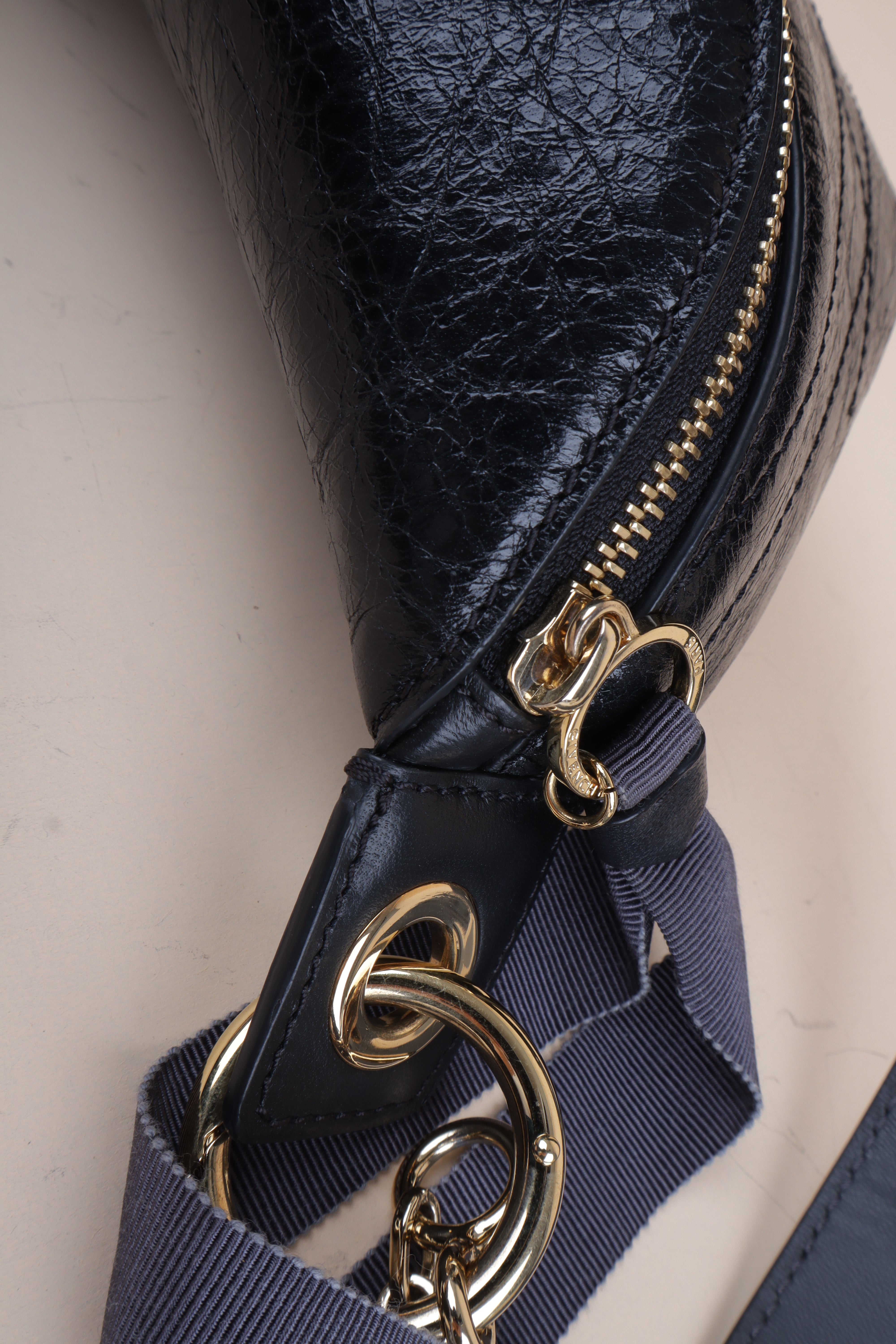 GIVENCGY CRACKLE CALFSKIN ID black bum bag