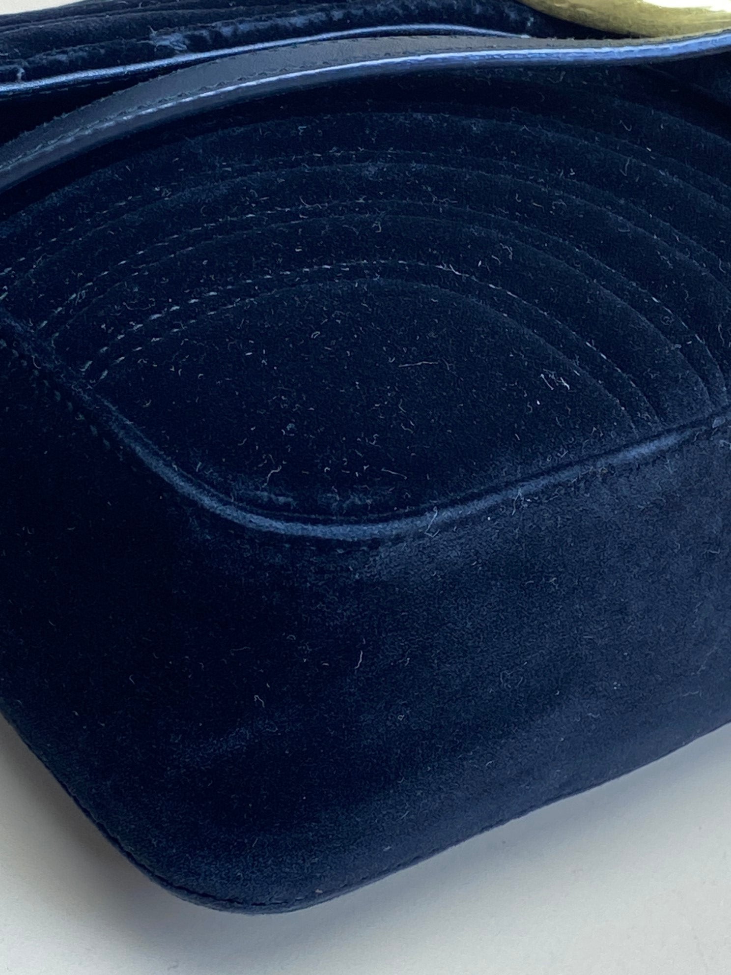 Gucci Black GG Velvet Marmont medium