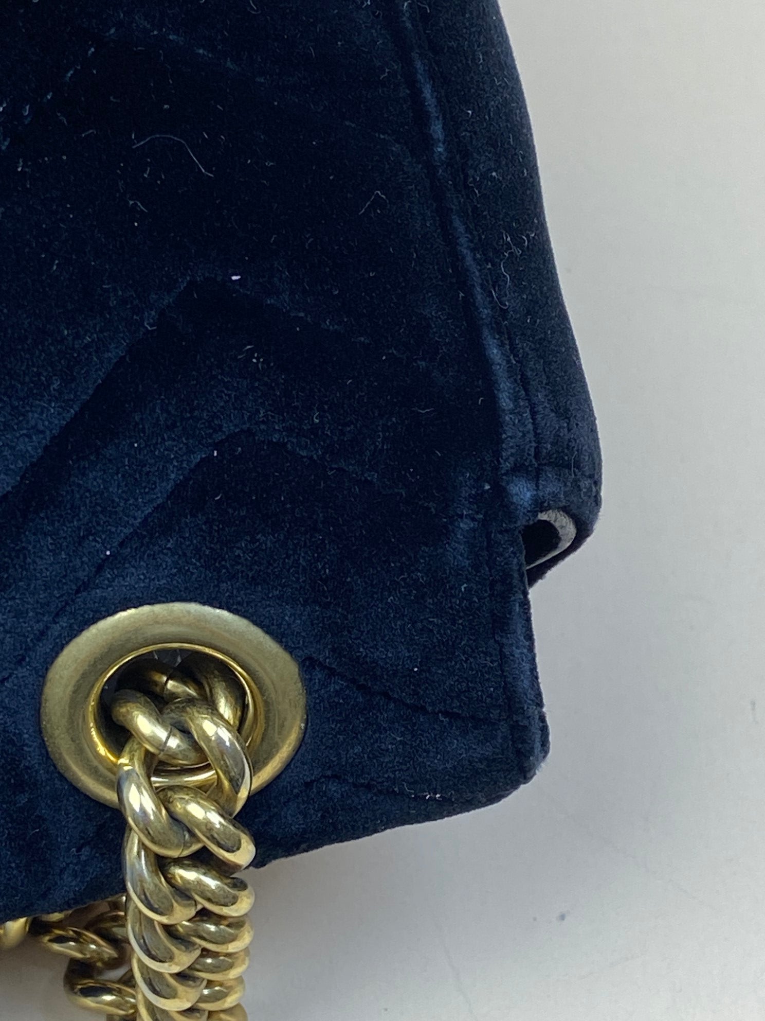 Gucci Black GG Velvet Marmont medium