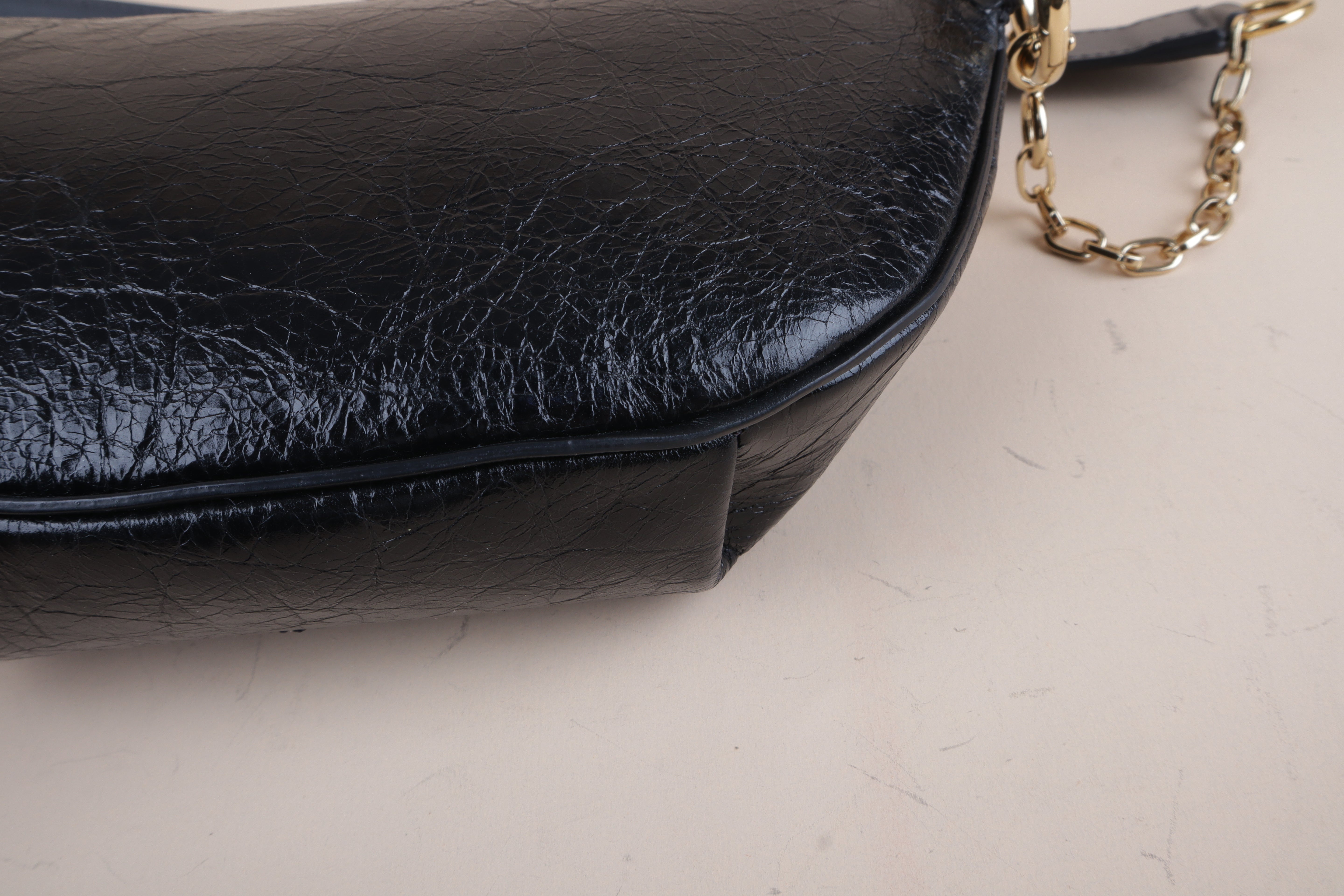 GIVENCGY CRACKLE CALFSKIN ID black bum bag