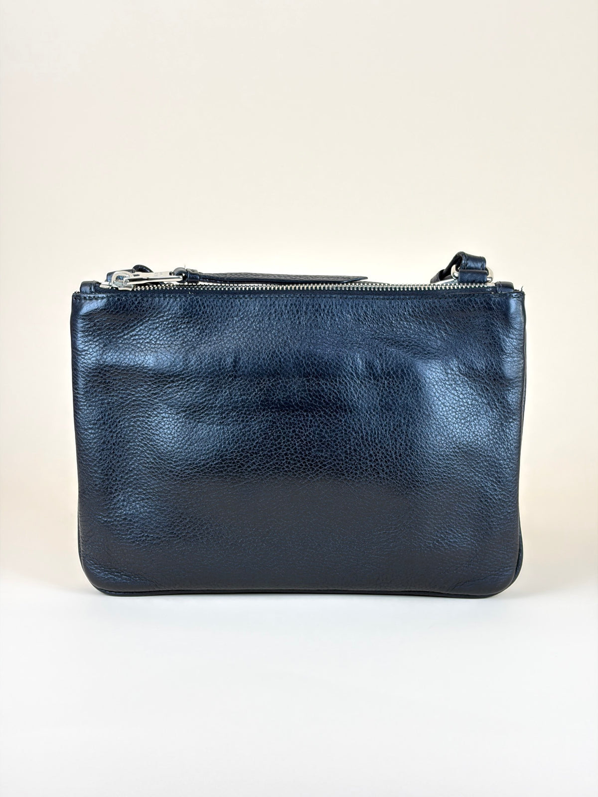 Prada black vitello phenix double zip cross body bag