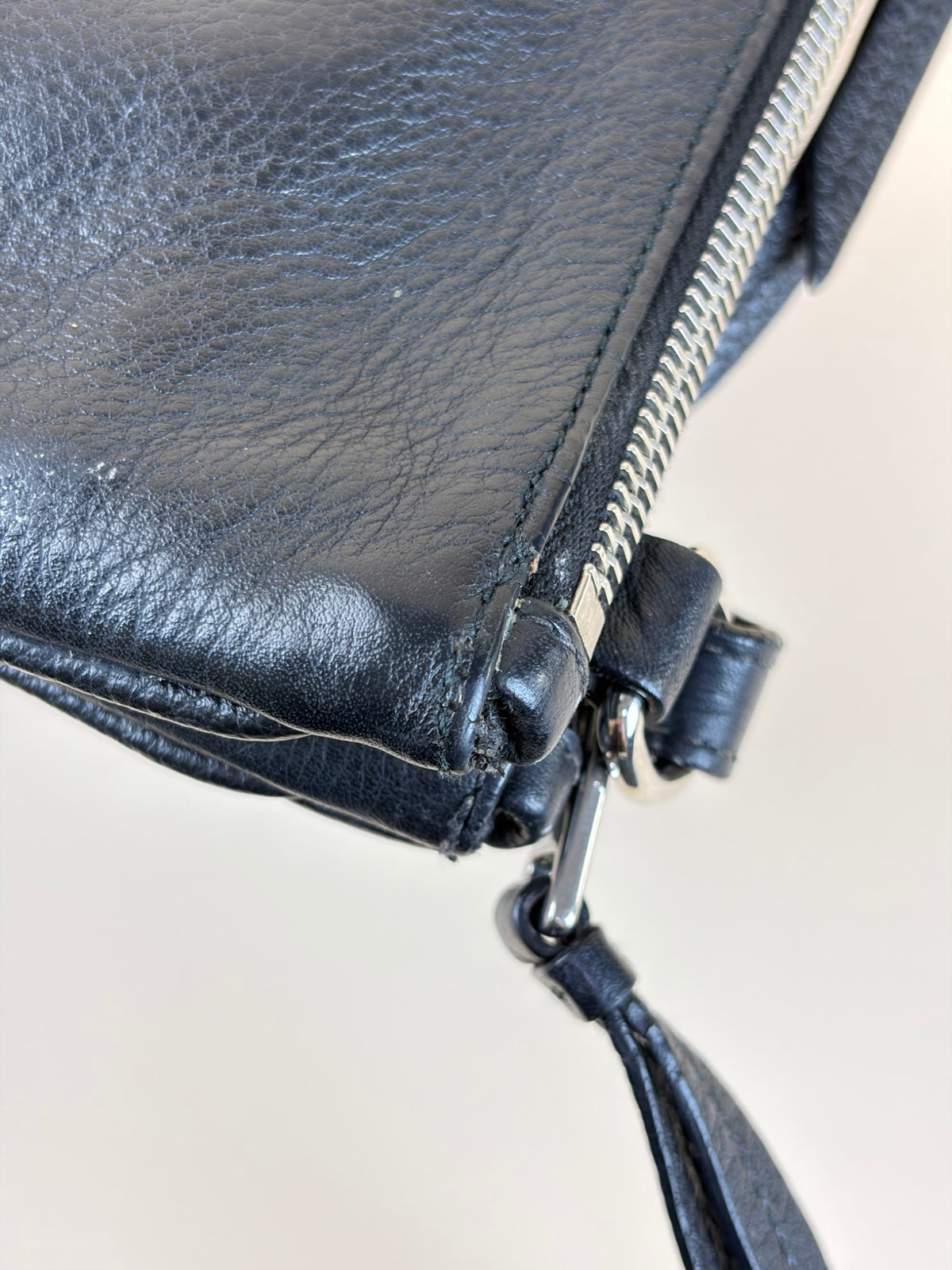 Prada black vitello phenix double zip cross body bag