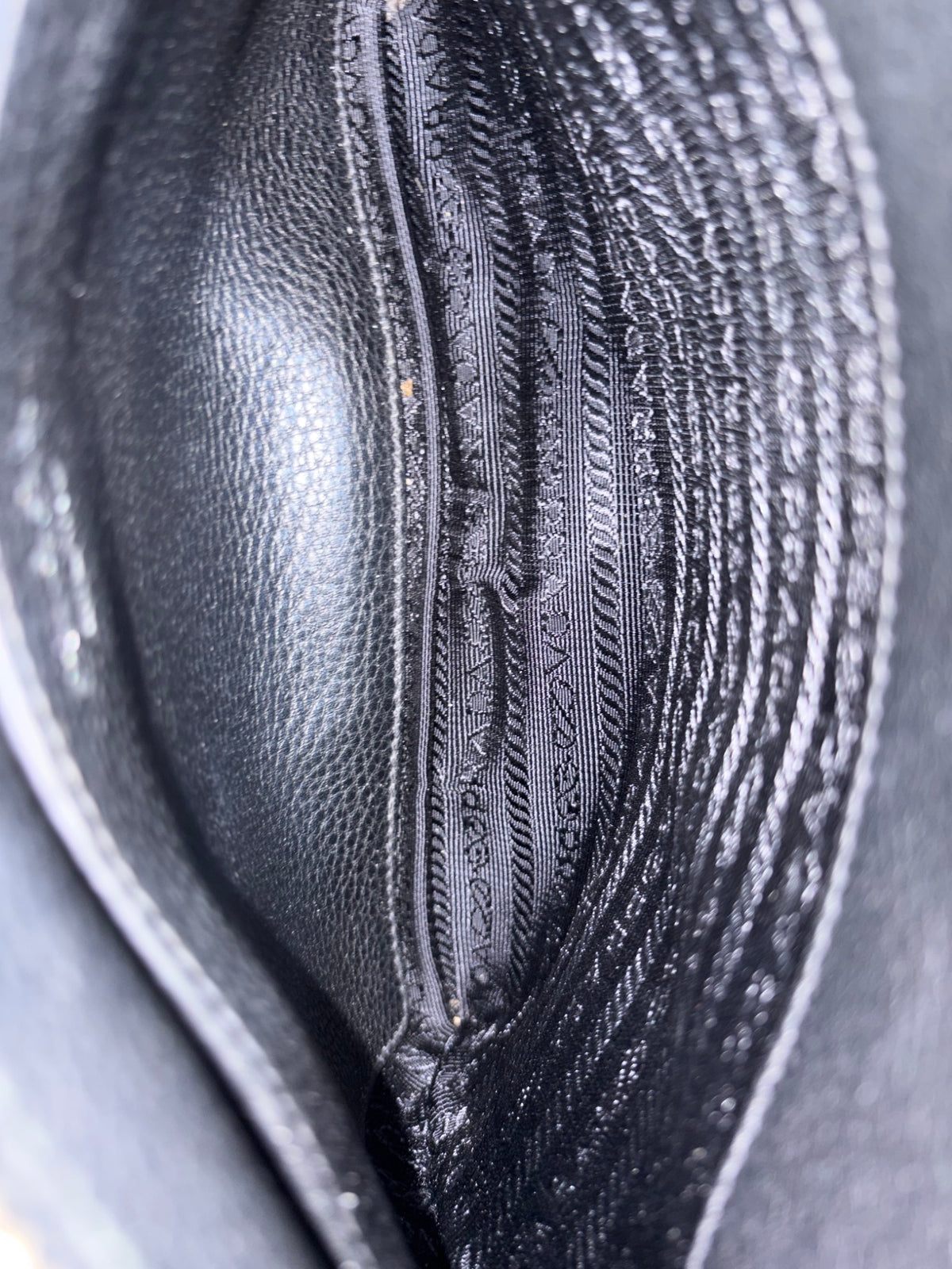 Prada black vitello phenix double zip cross body bag