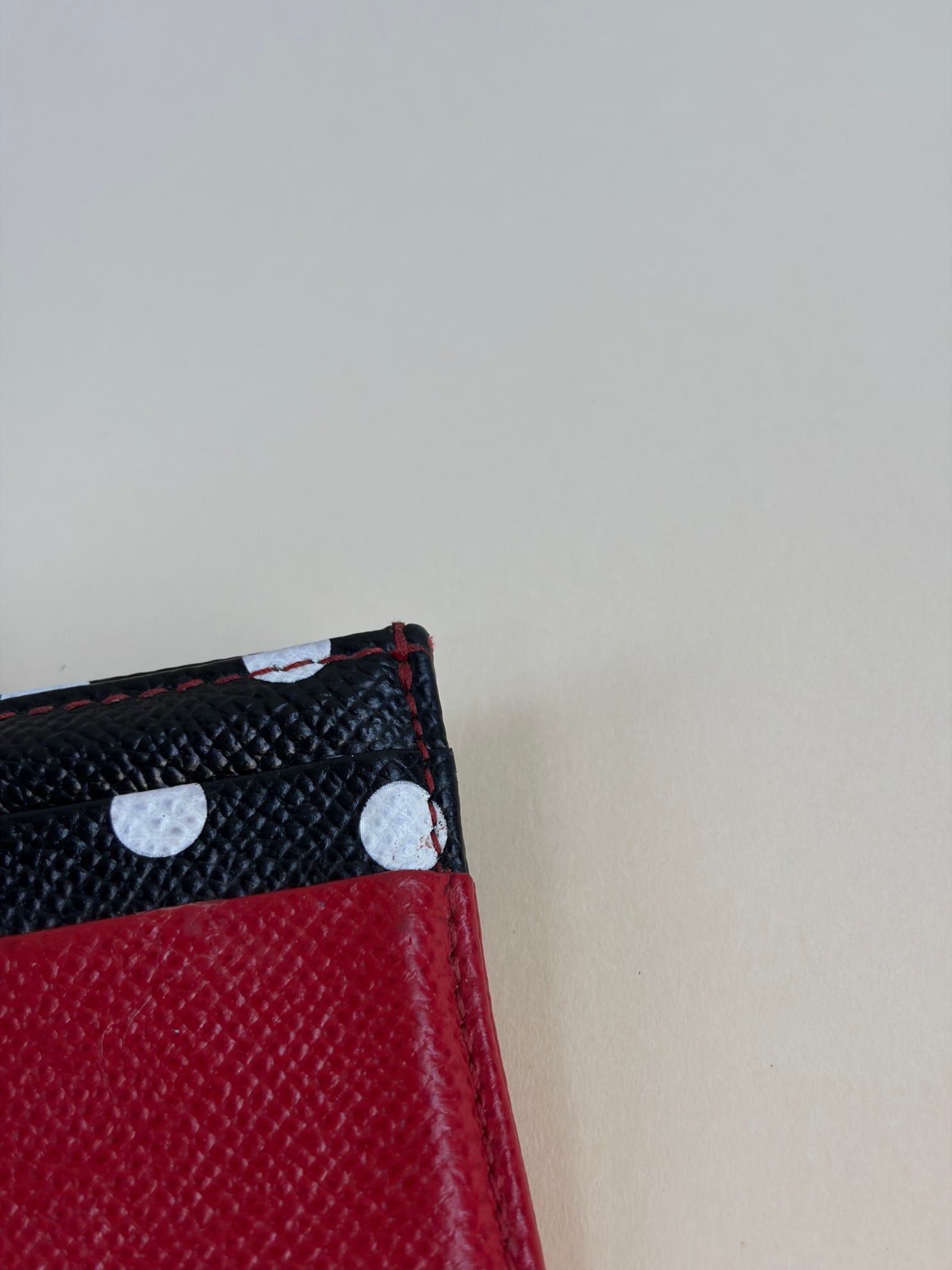 Dolce & Gabbana Tricolor Polka Dots Card Holder