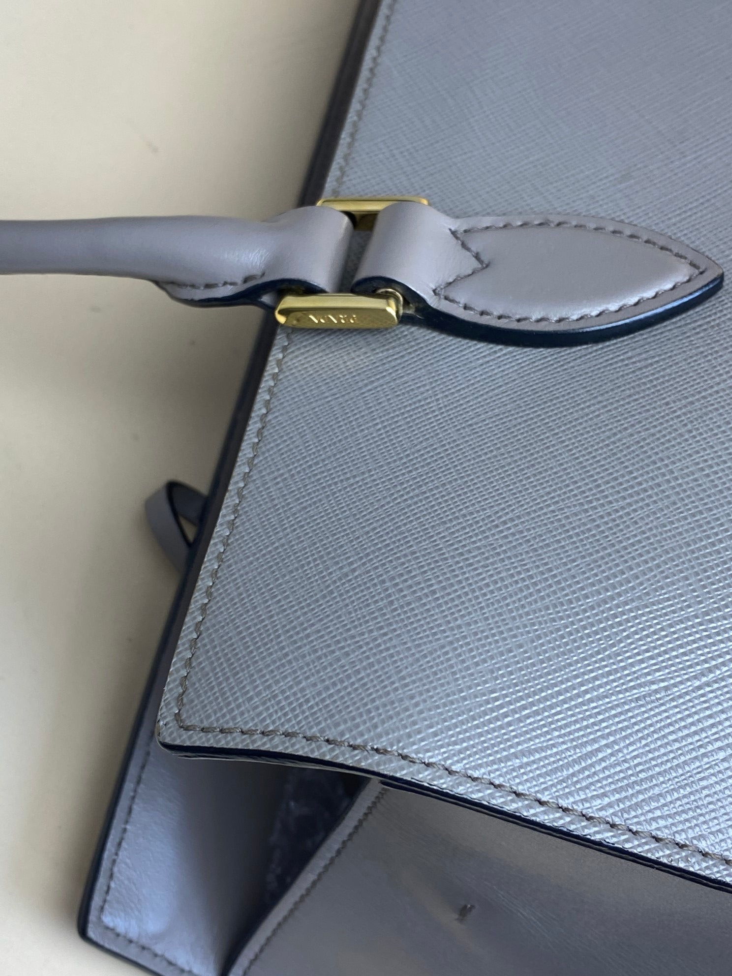 Prada Grey Argila Medium Monochrome Tote