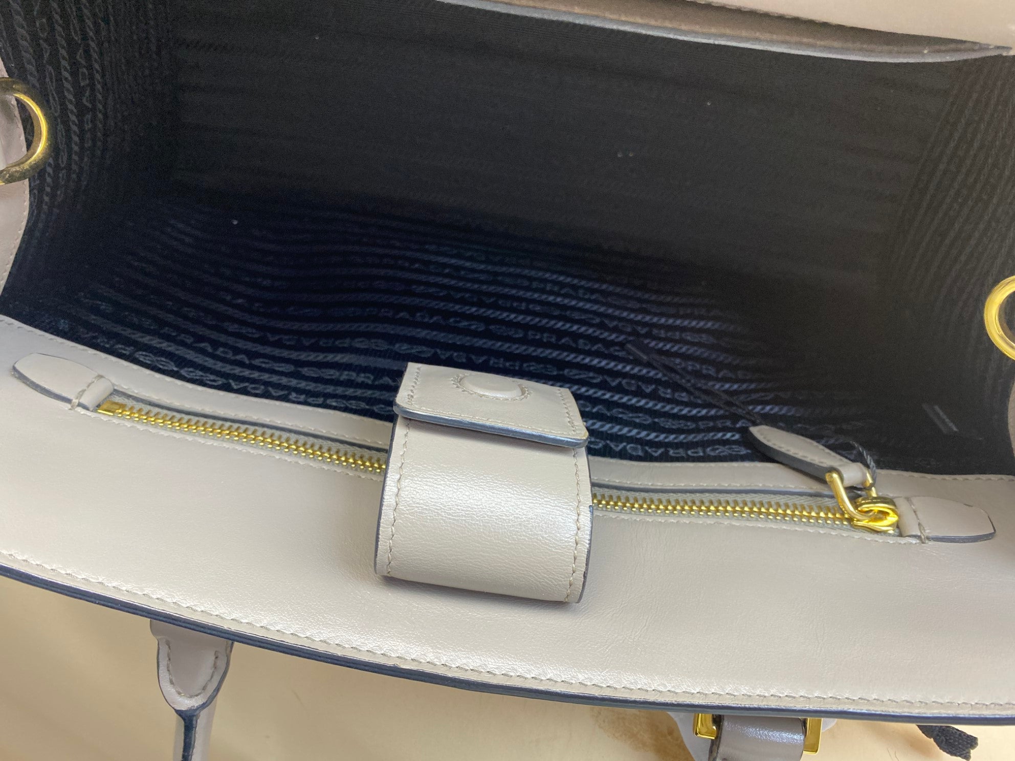 Prada Grey Argila Medium Monochrome Tote