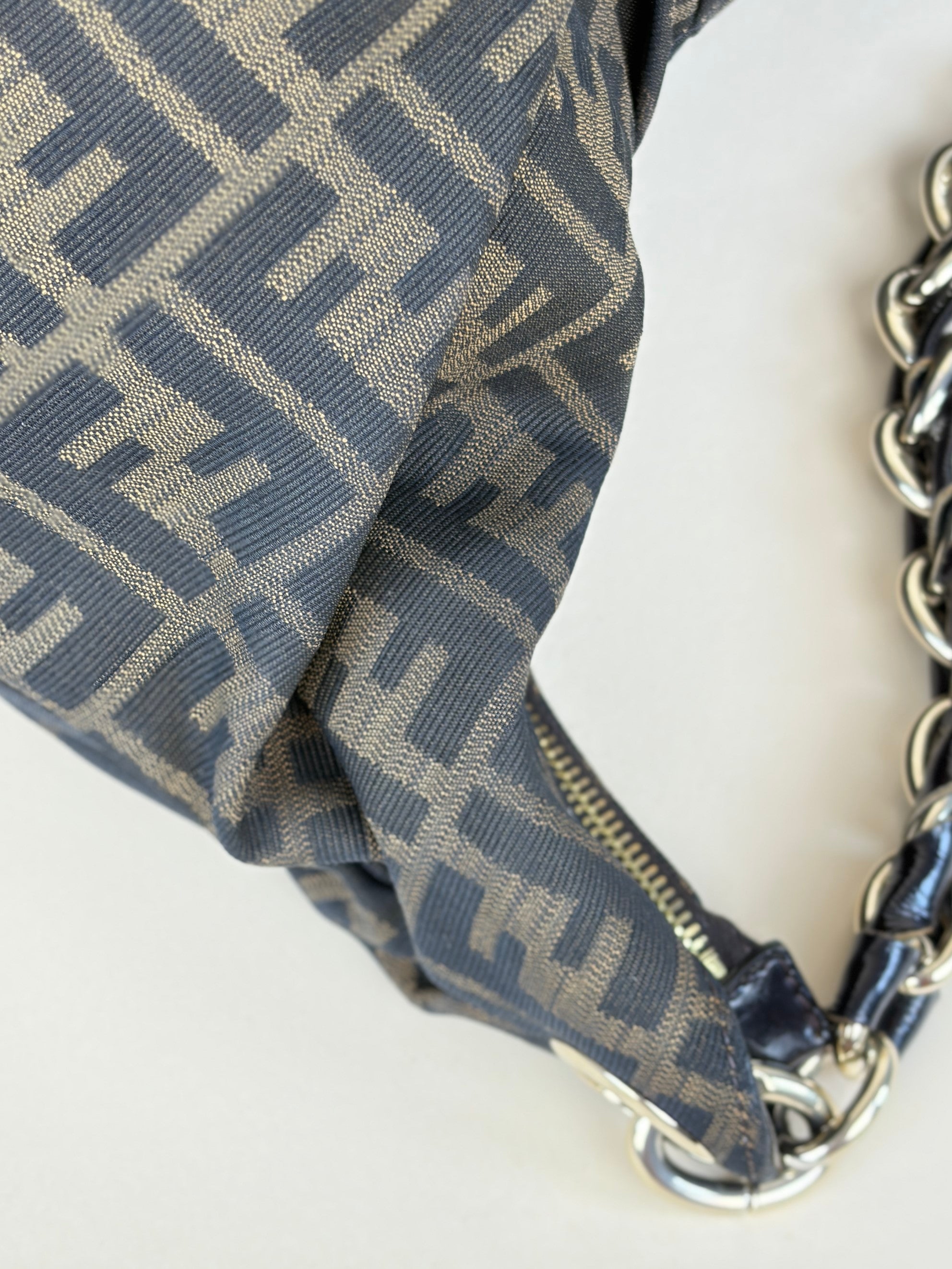 Fendi Tobacco Zucca FF Mia Hobo Bag
