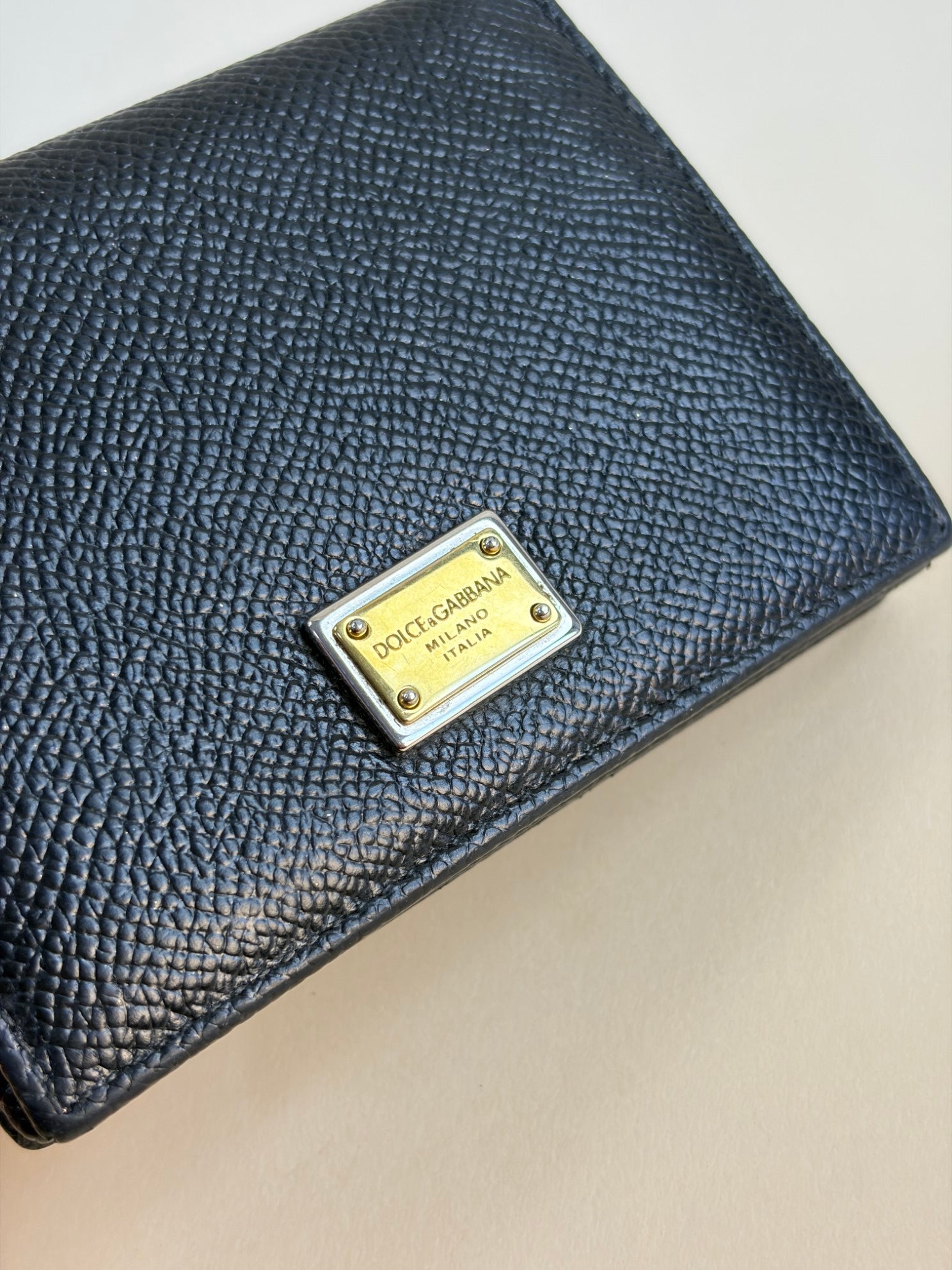 Dolce & Gabbana Black Dauphine Flap Small Wallet