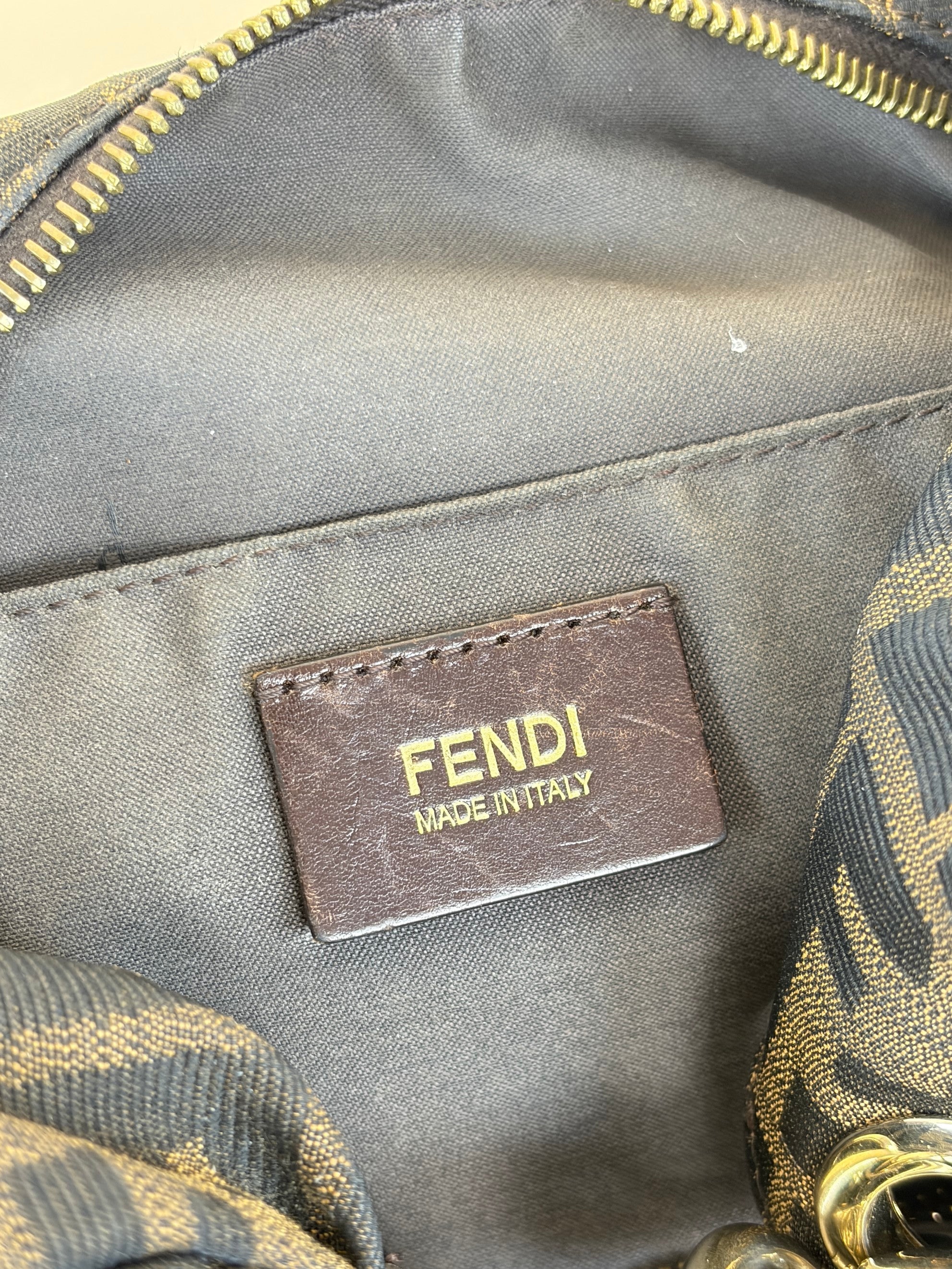 Fendi Tobacco Zucca FF Mia Hobo Bag