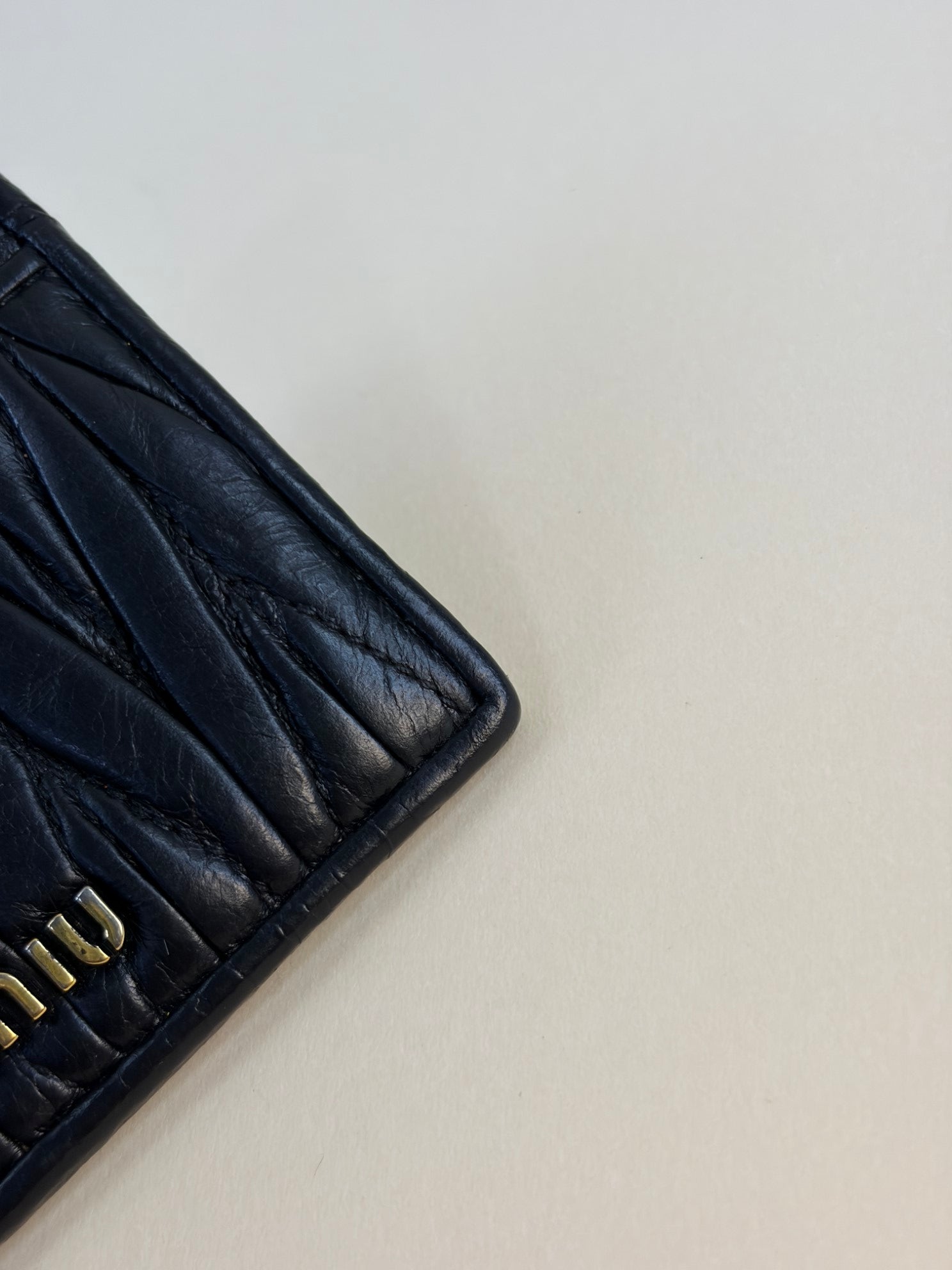 Miu Miu Black Matelasse Nappa Card Holder