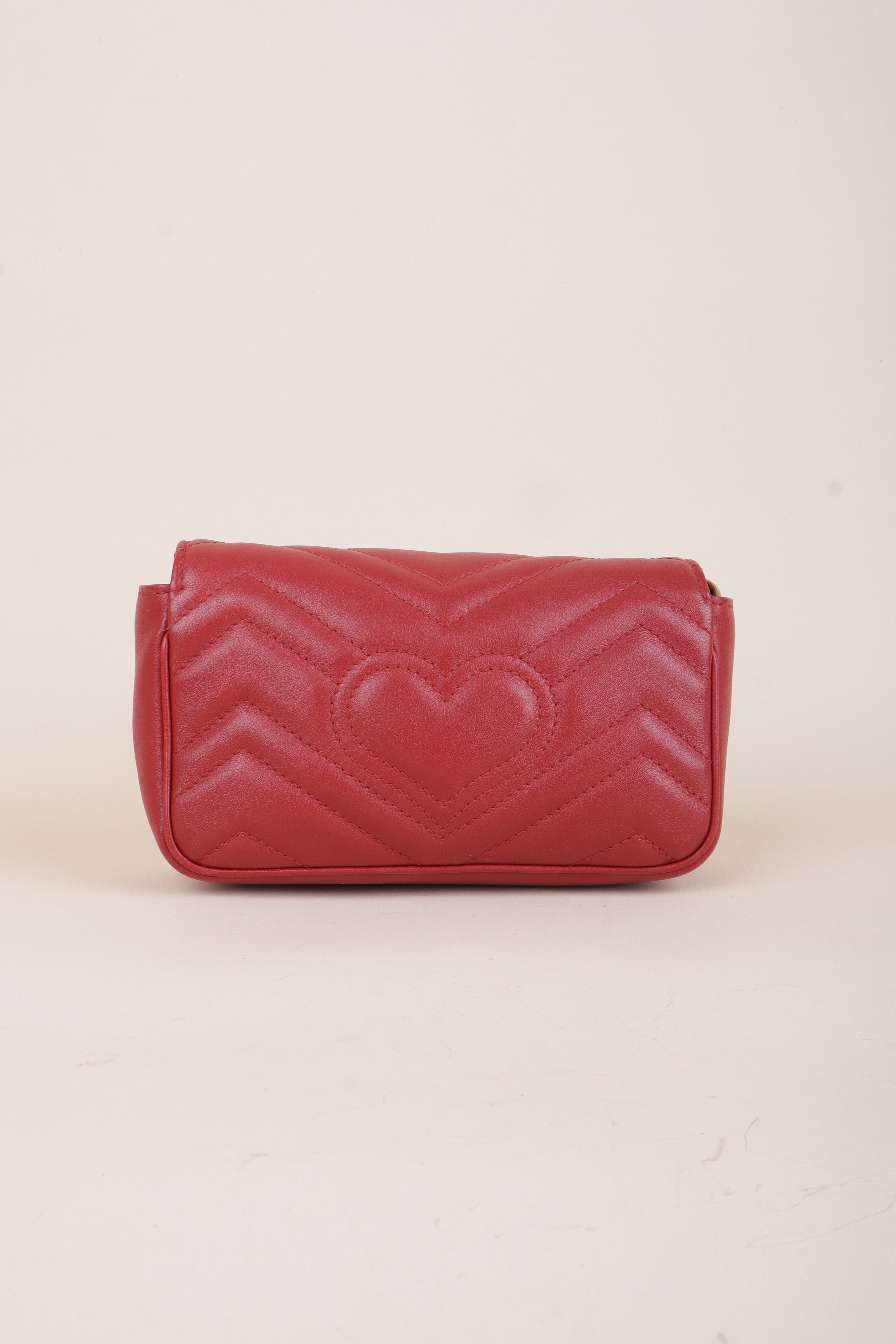 Gucci red Marmont mini Shoulder Bag with Chain