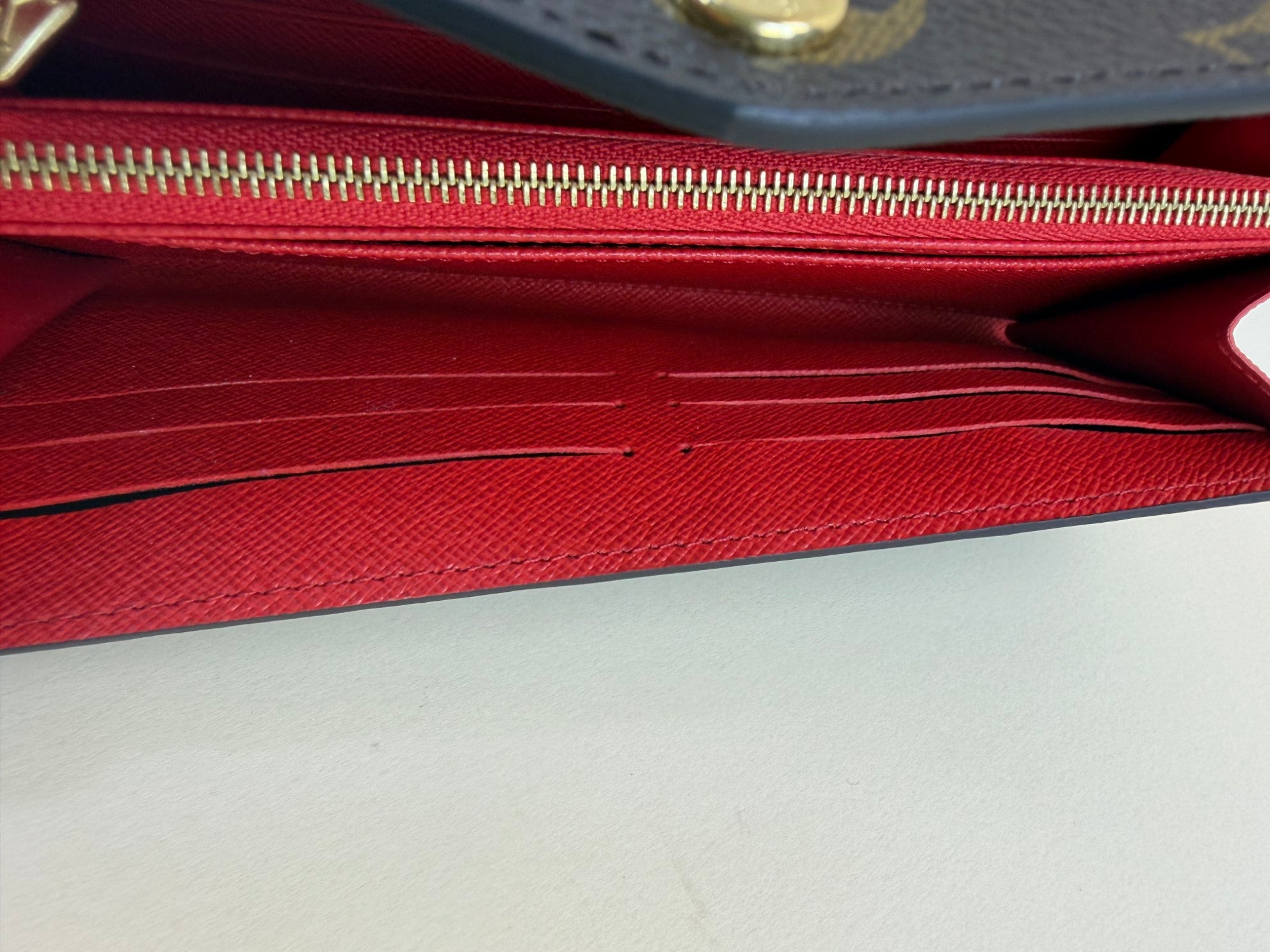 Louis Vuitton Monogram Red Sarah Flap Long Wallet