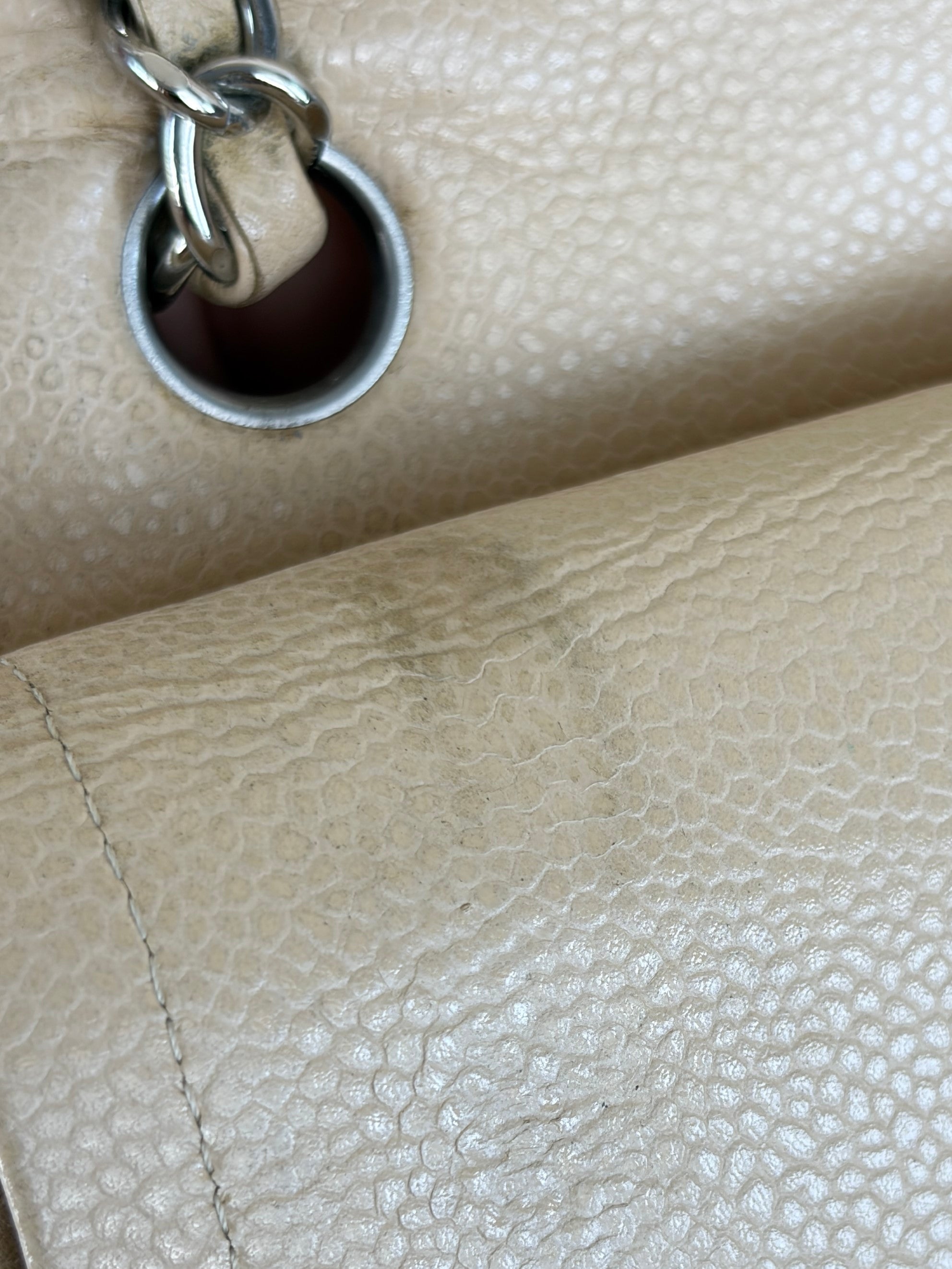 Chanel Beige Classic Double Flap Medium Shoulder Bag