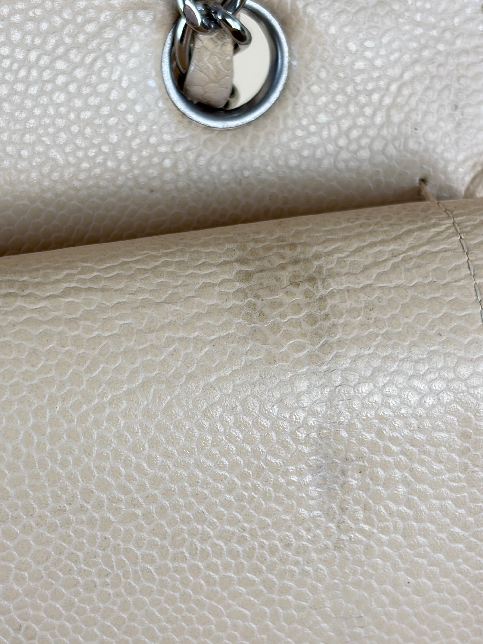 Chanel Beige Classic Double Flap Medium Shoulder Bag