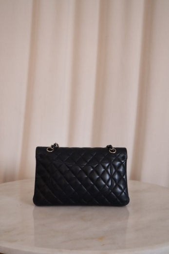 Chanel Navy Blue Double Flap Medium Bag