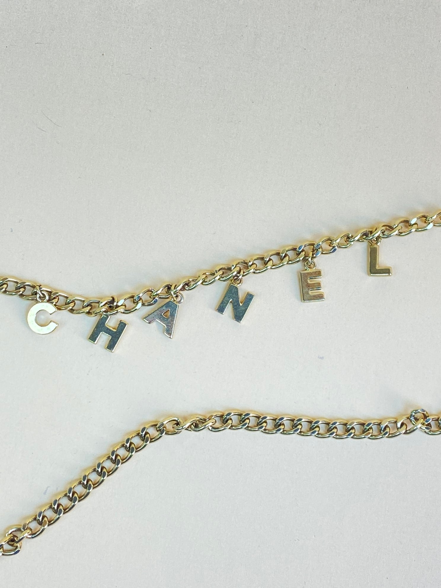 Chanel Gold cc chain letters belt