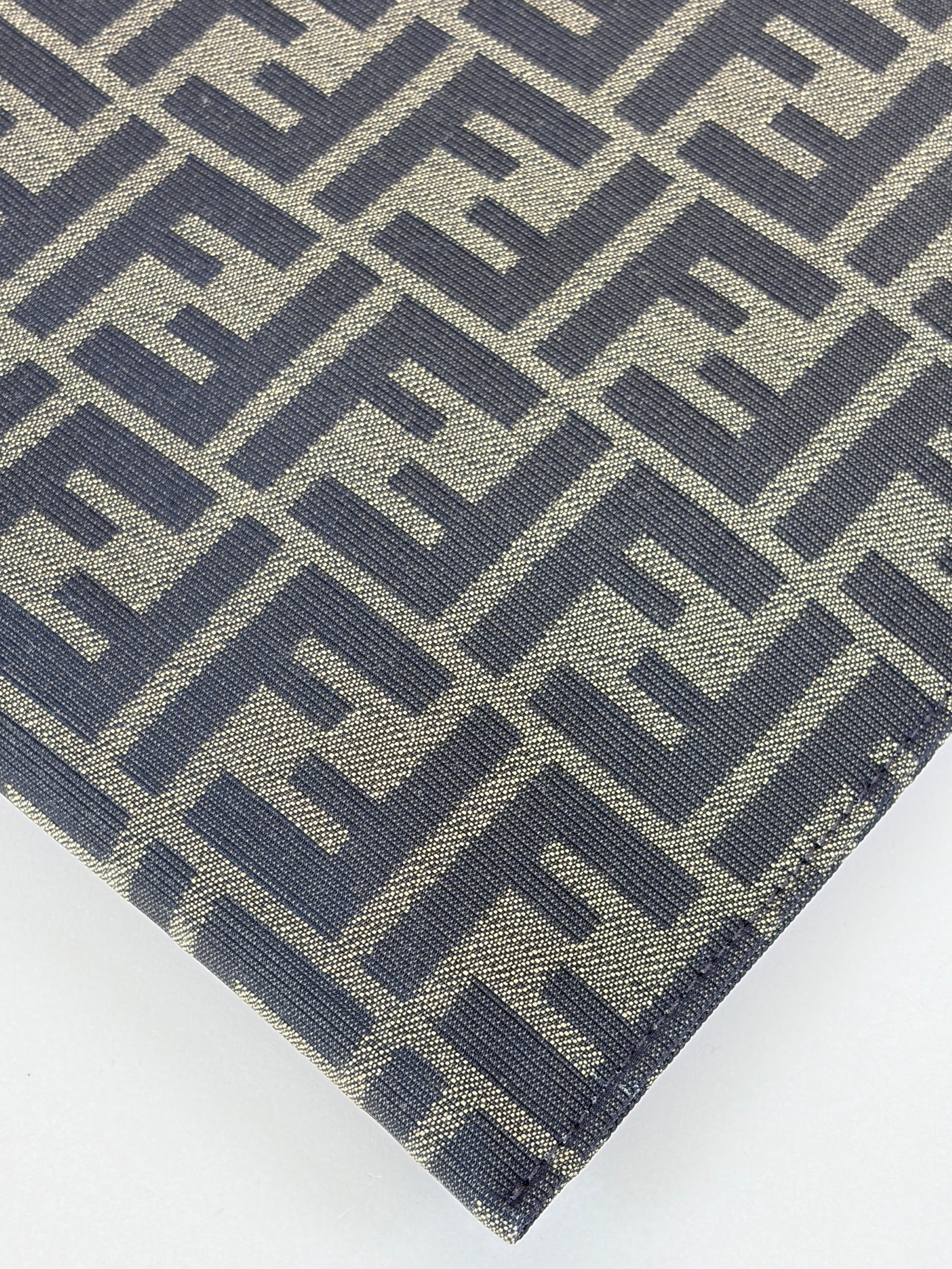 Fendi Brown FF Jacquard Fabric Large Flat Pouch