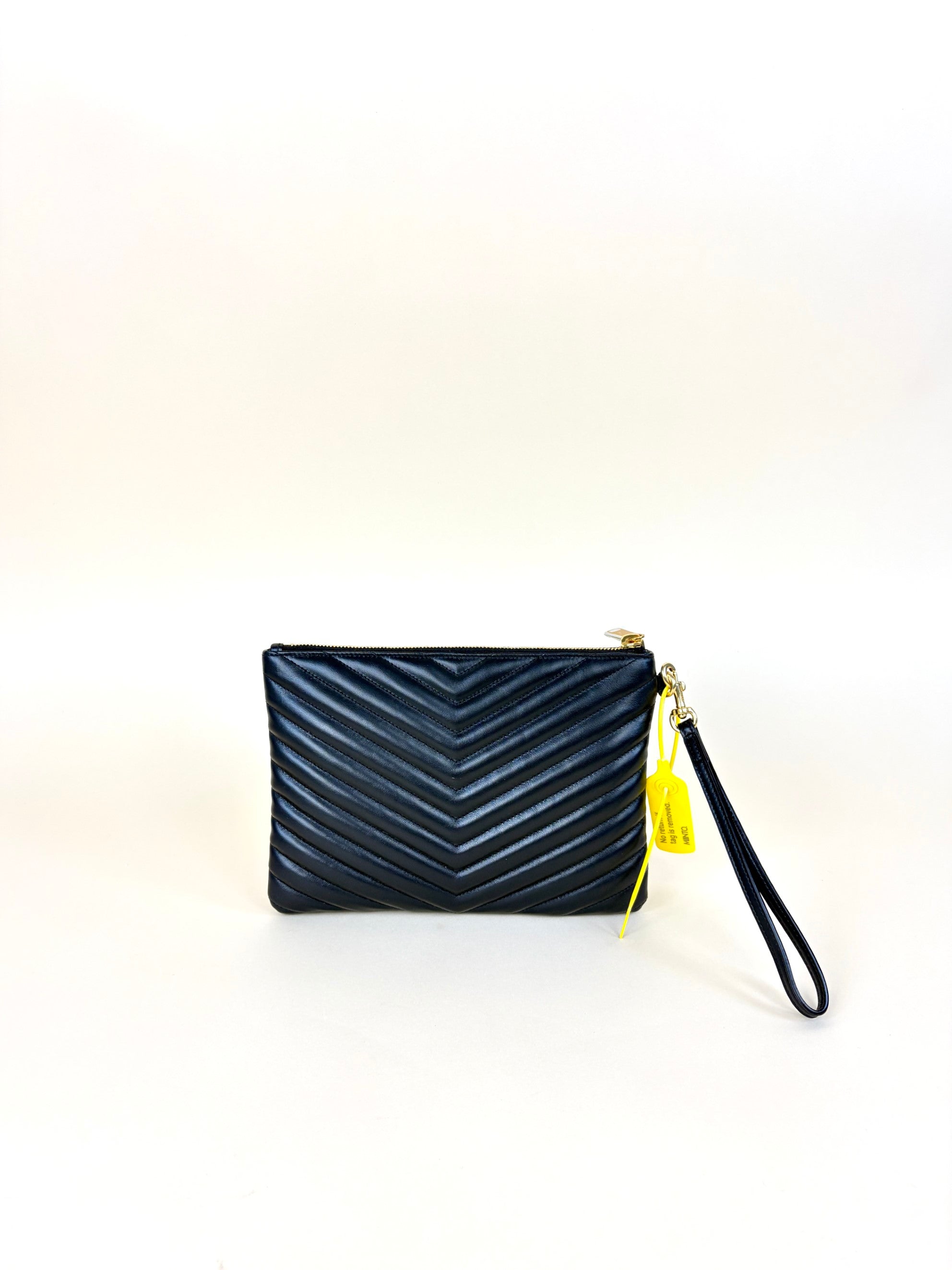 YSL Black Cassandre Quilted A5 Pouch