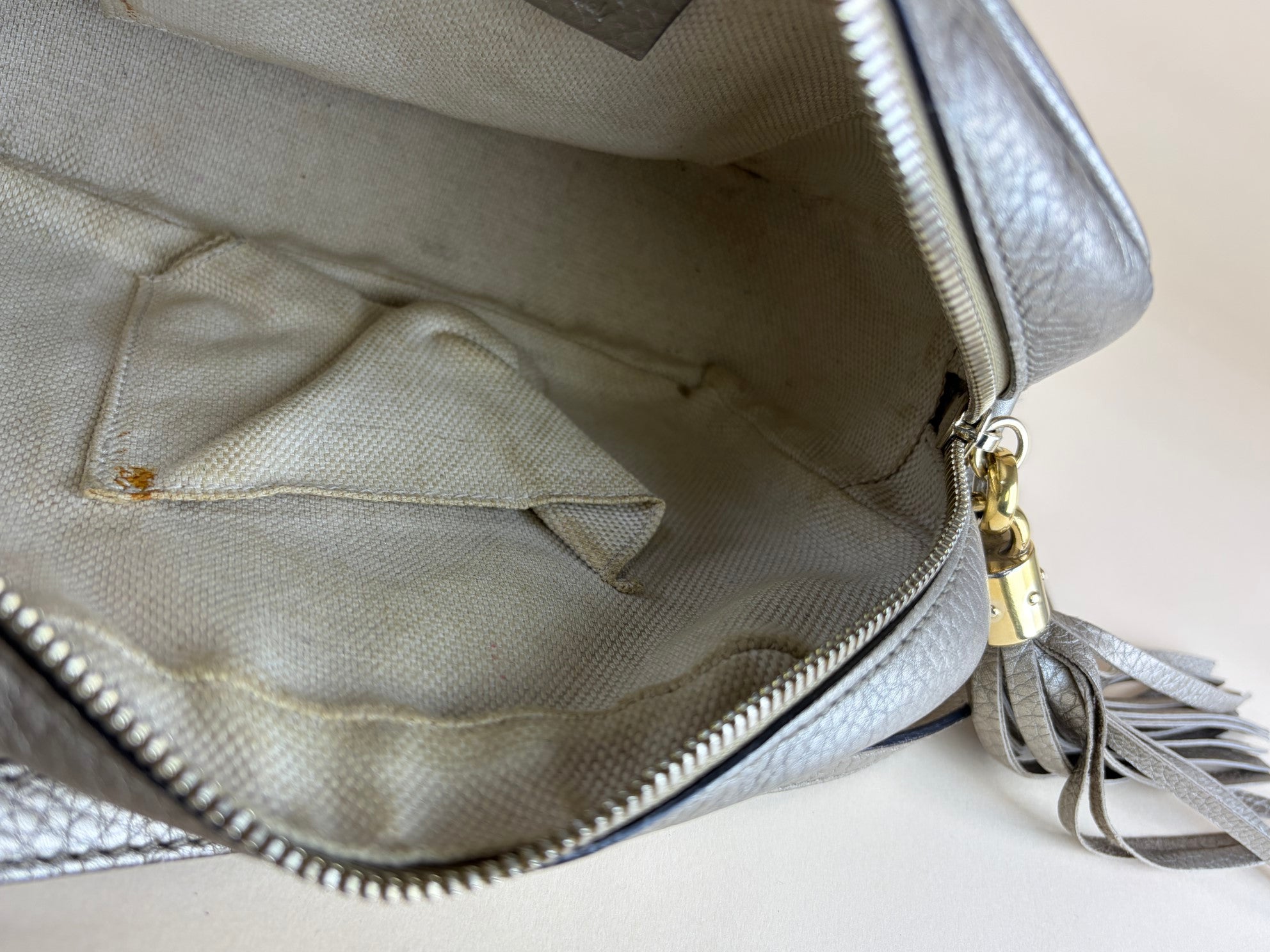 Gucci Metallic Soho Camera disco Crossbody Bag