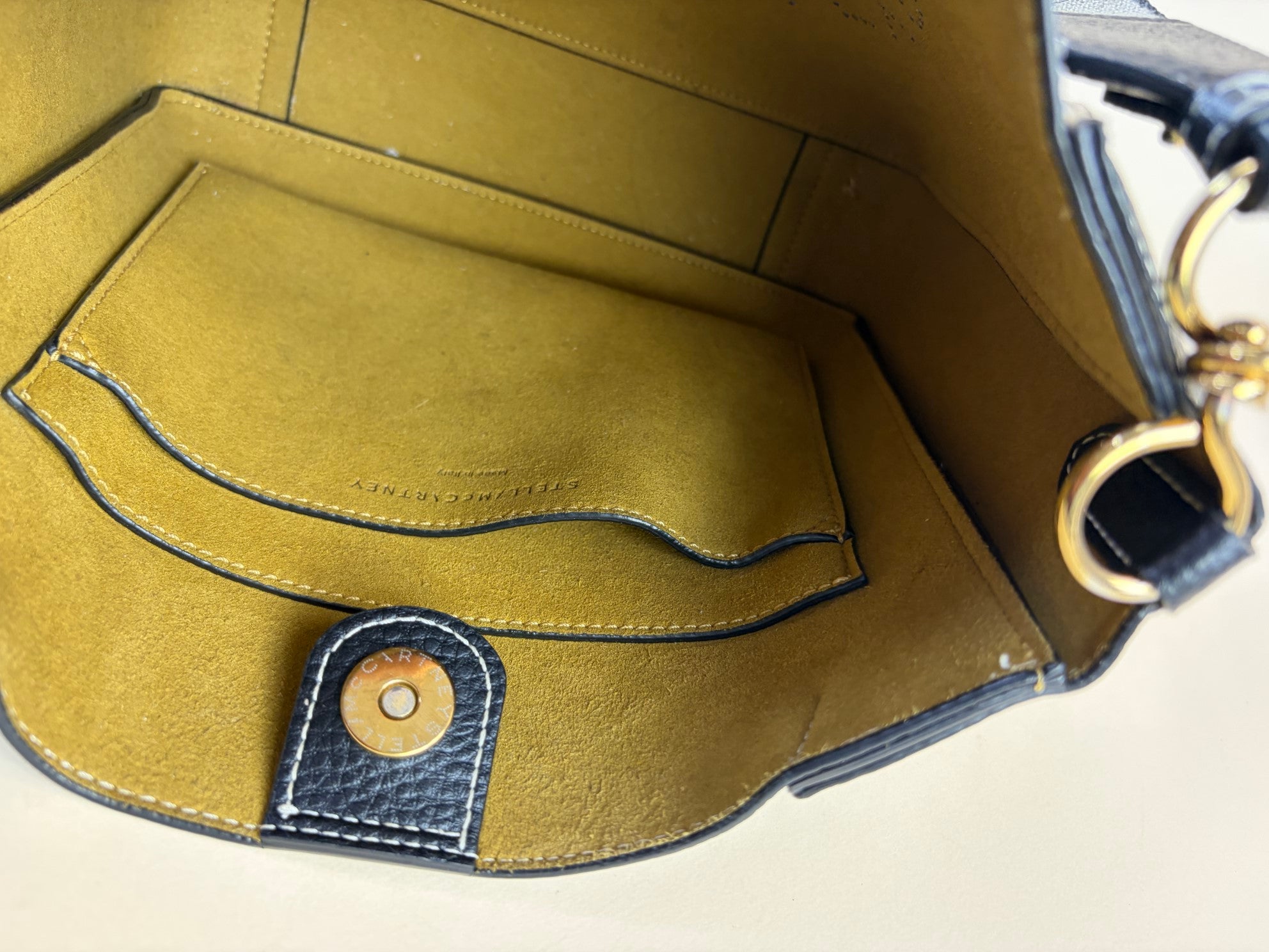 Stella Mccartney Black Logo Square Crossbody Bag