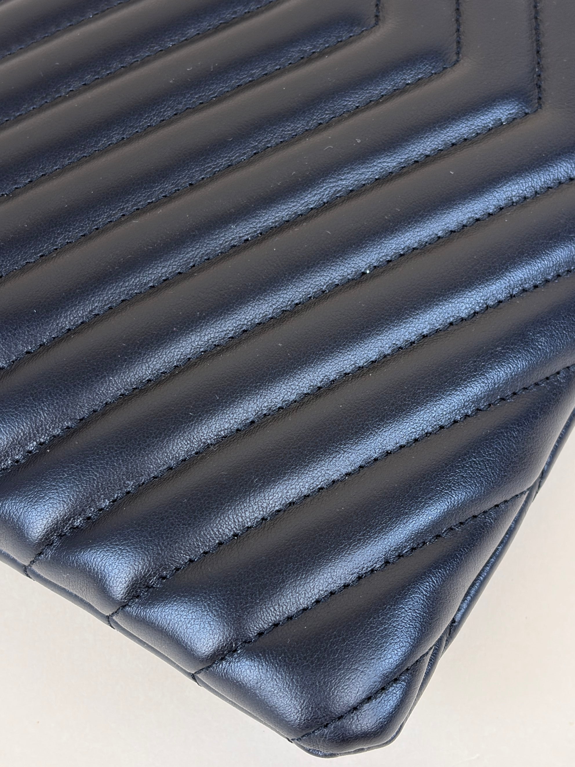 YSL Black Cassandre Quilted A5 Pouch
