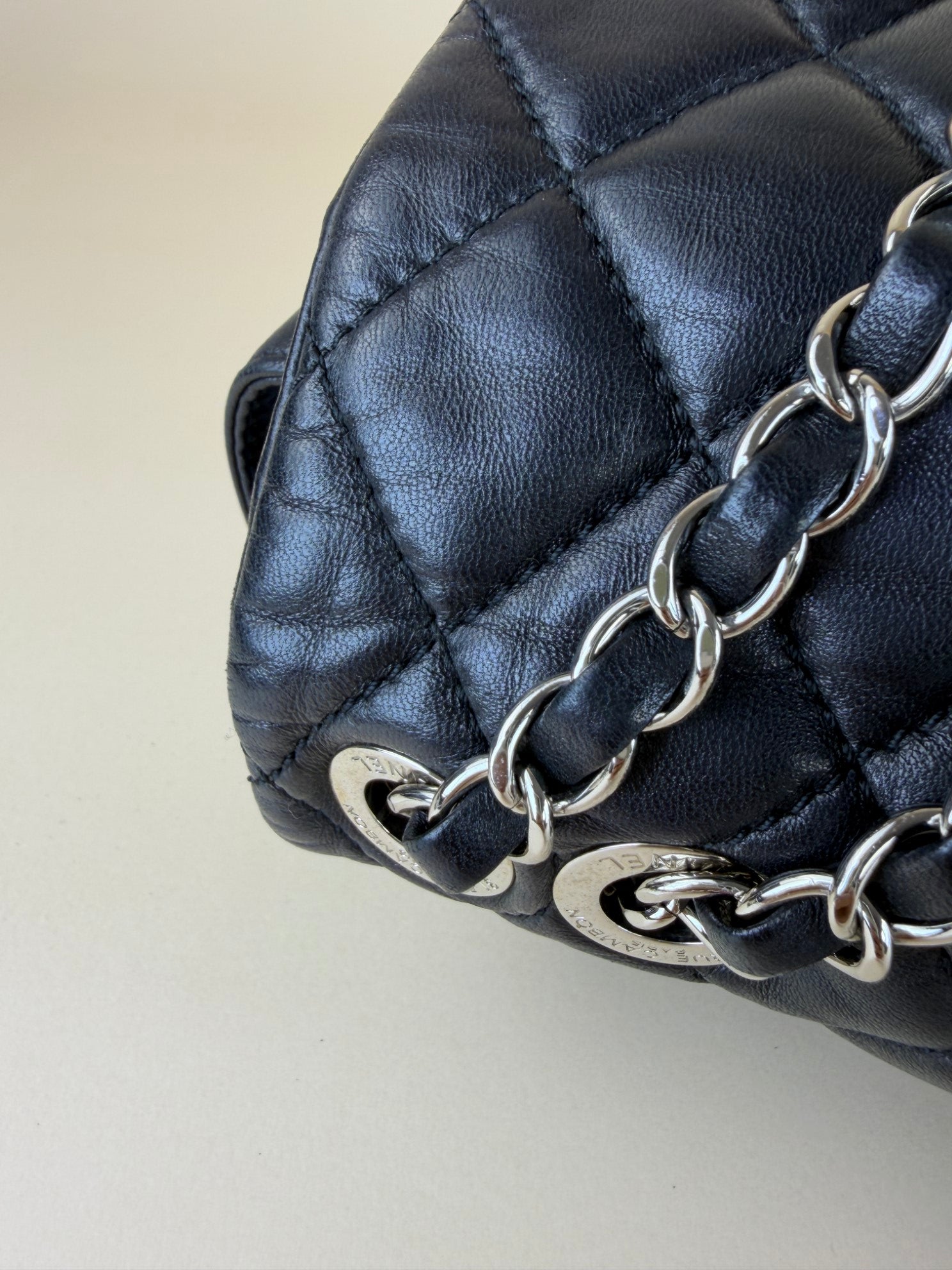 CHANEL black quilted lambskin leather coco rain jumbo flap bag
