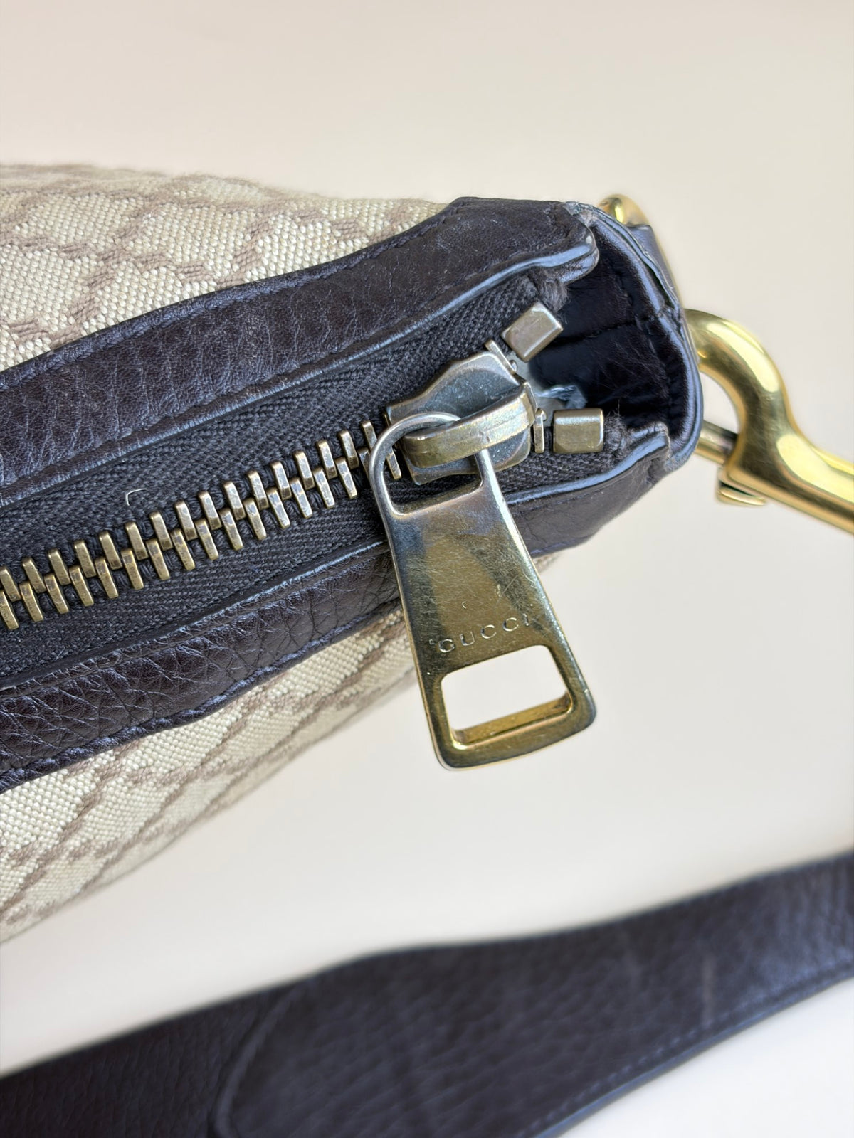 Gucci beige/brown diamante canvas