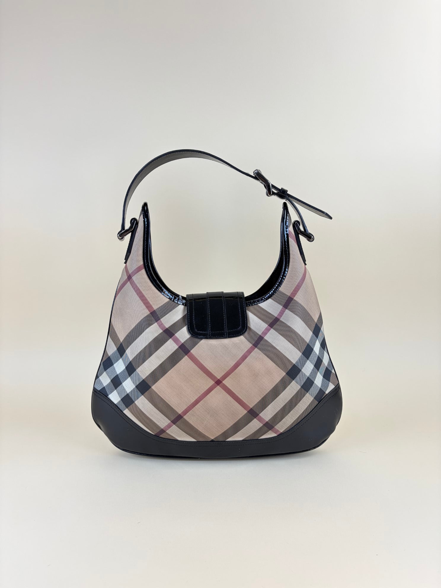 Burberry black Nova Check Brooke Hobo Bag