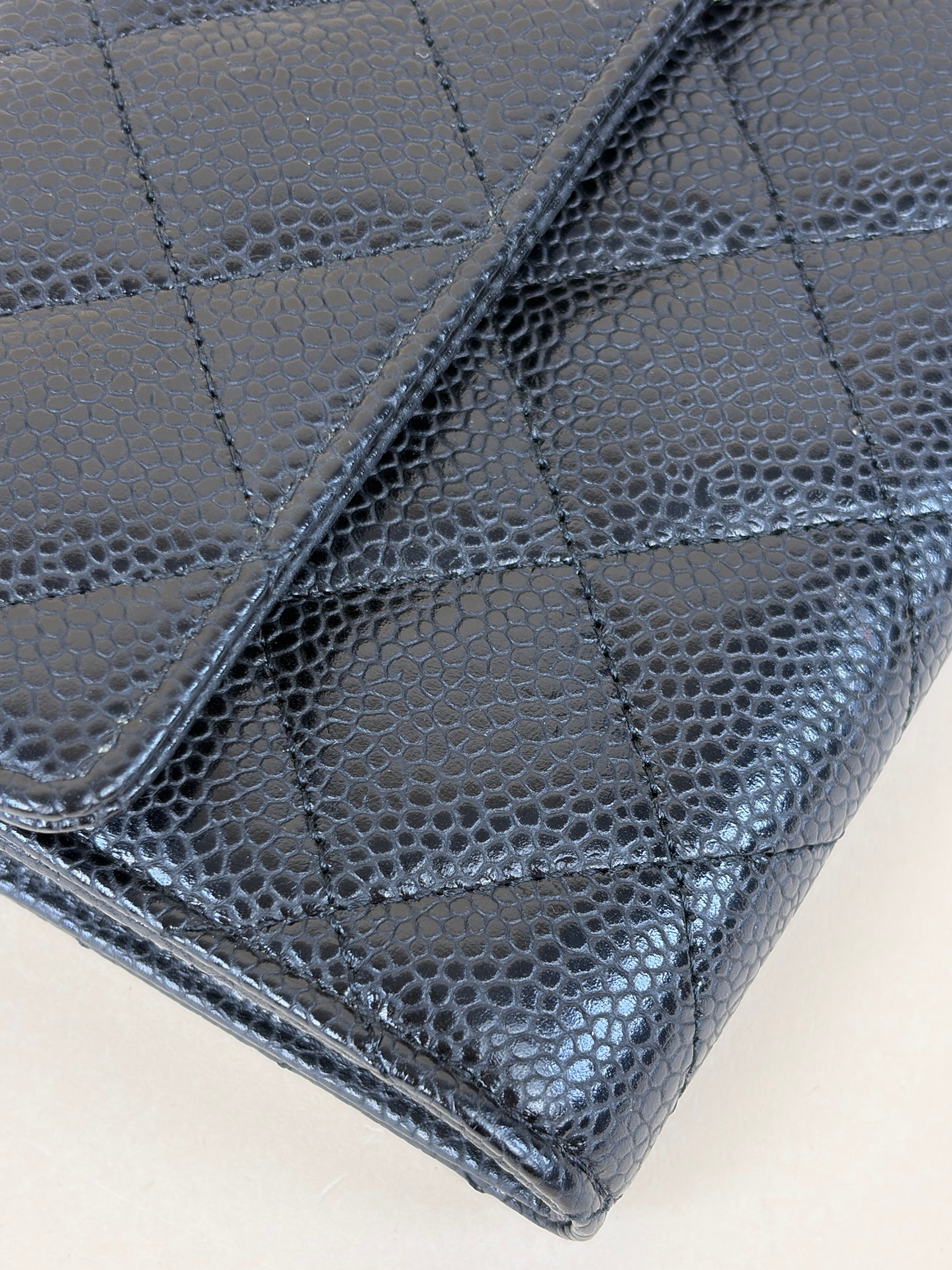 Chanel Black Quilted Large Gusset Flap Wallet