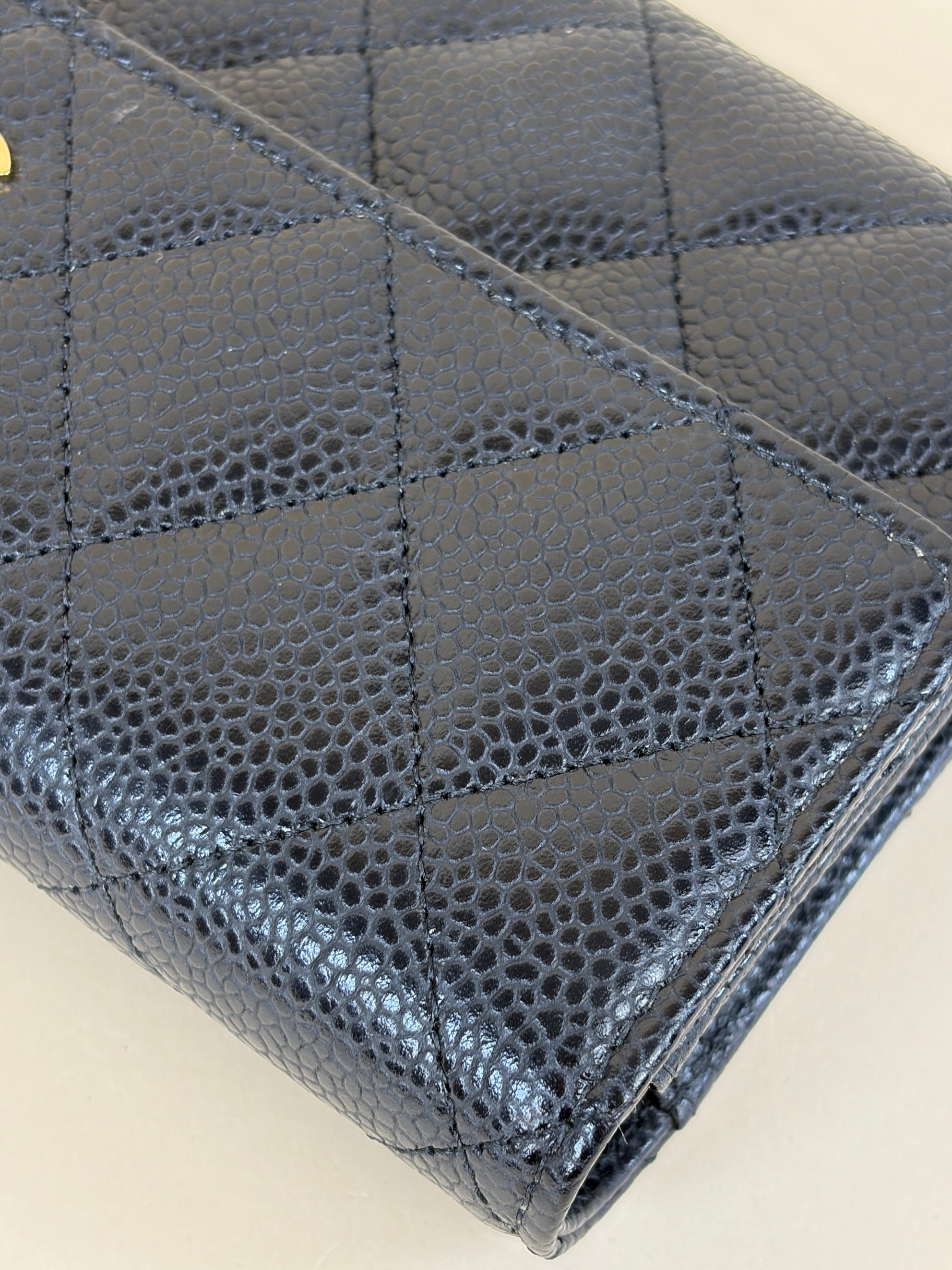 Chanel Black Quilted Large Gusset Flap Wallet