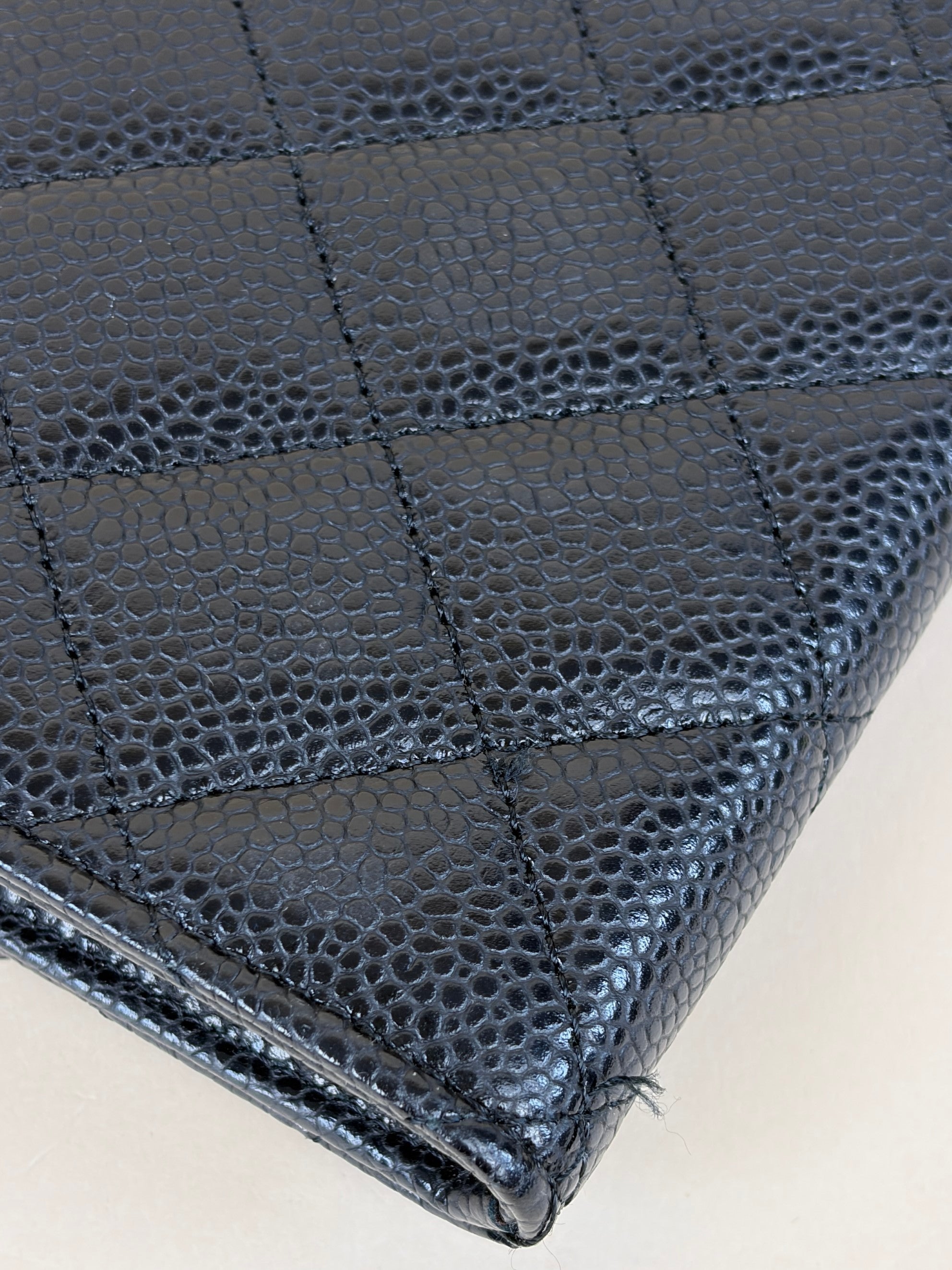 Chanel Black Quilted Large Gusset Flap Wallet