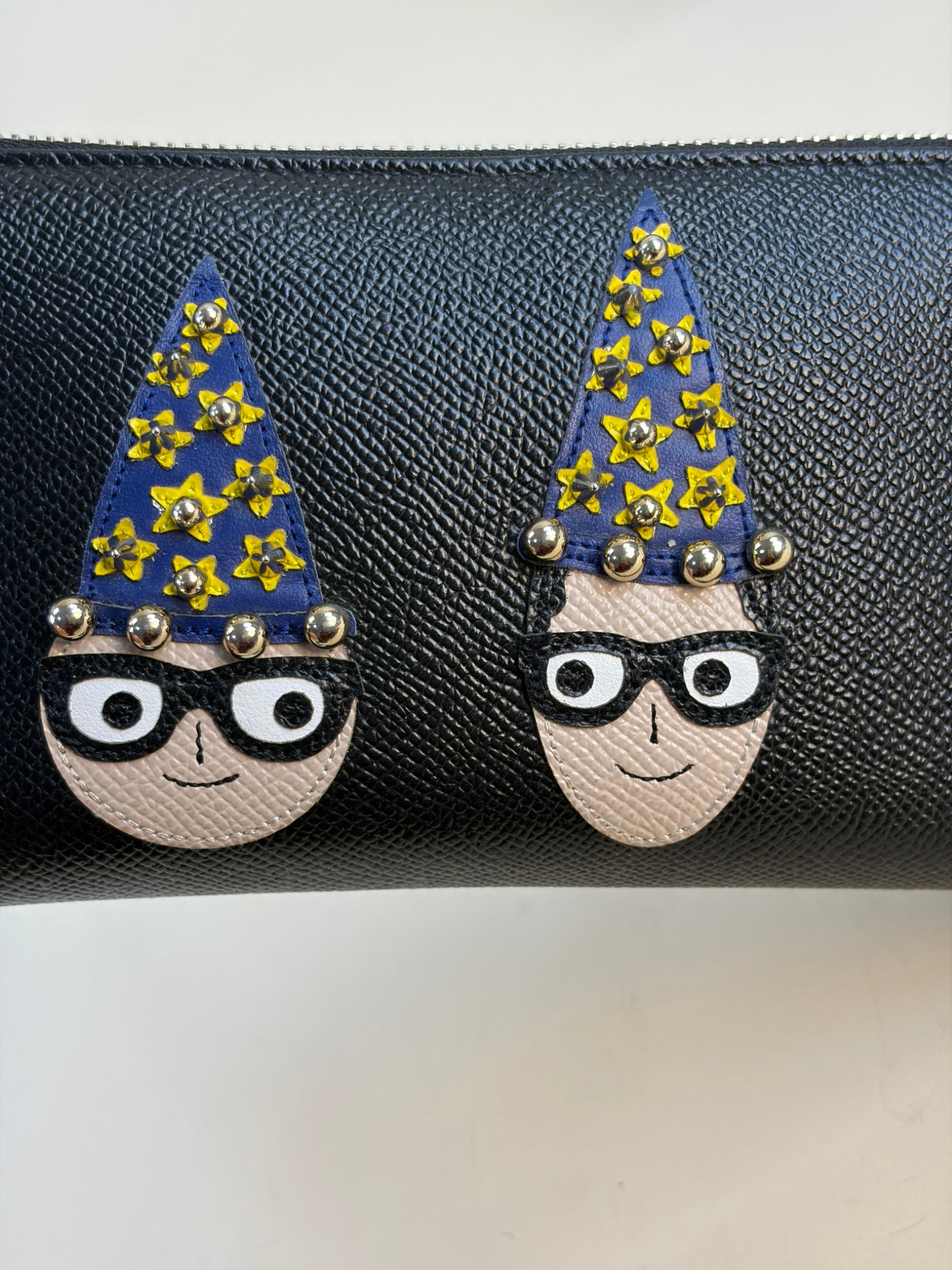 Dolce & Gabbana Black DG Magician Family Zip Around Wallet