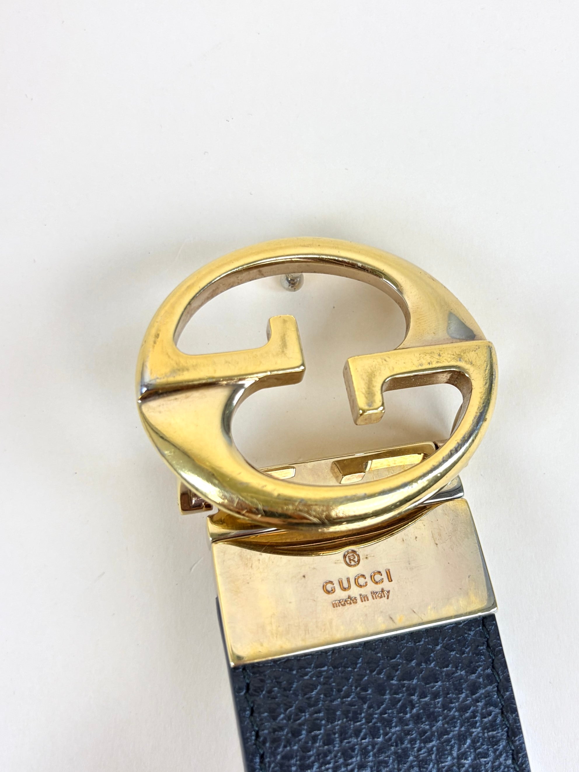Gucci Bicolor Reversible Interlocking Belt 32