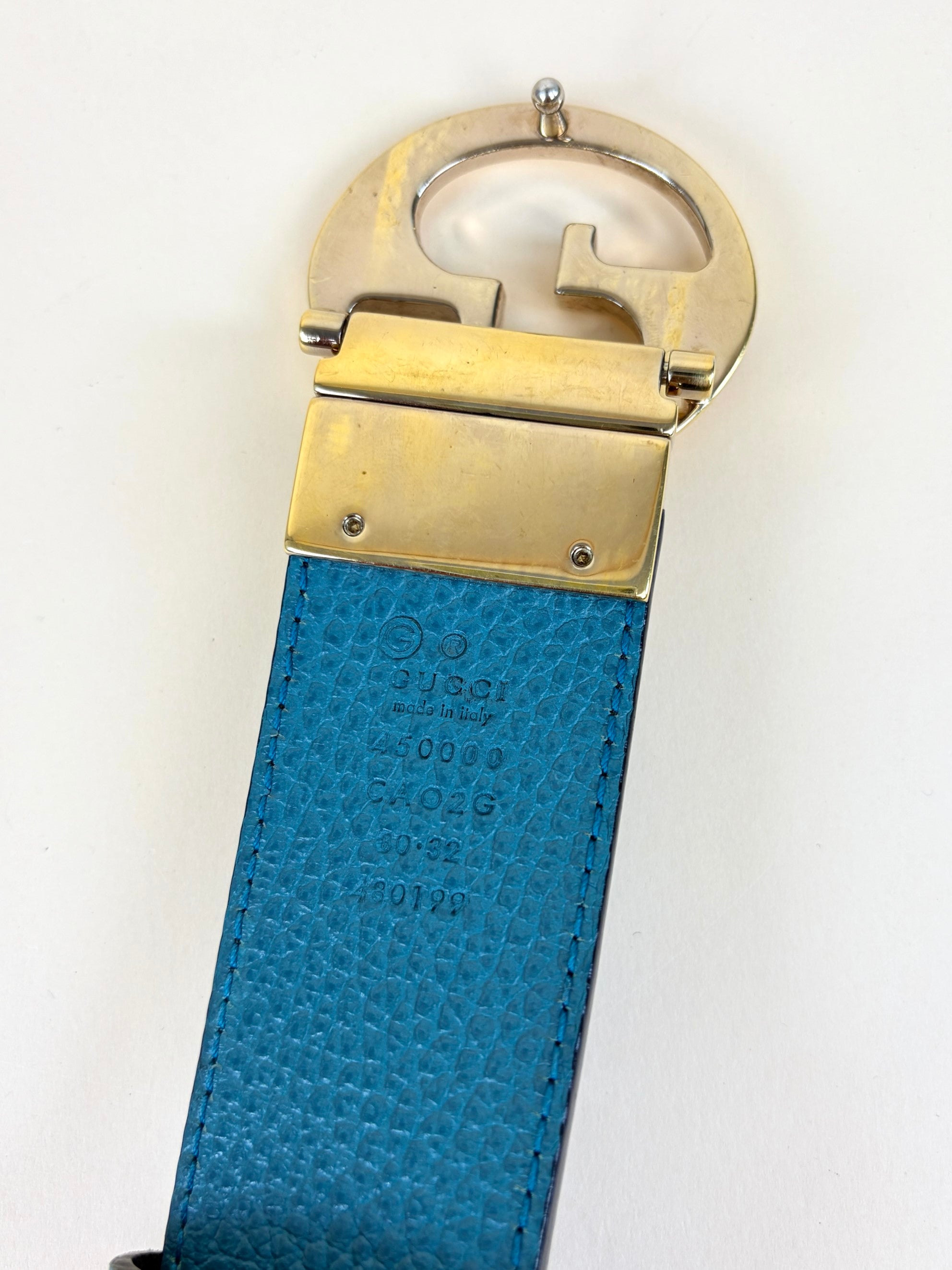 Gucci Bicolor Reversible Interlocking Belt 32