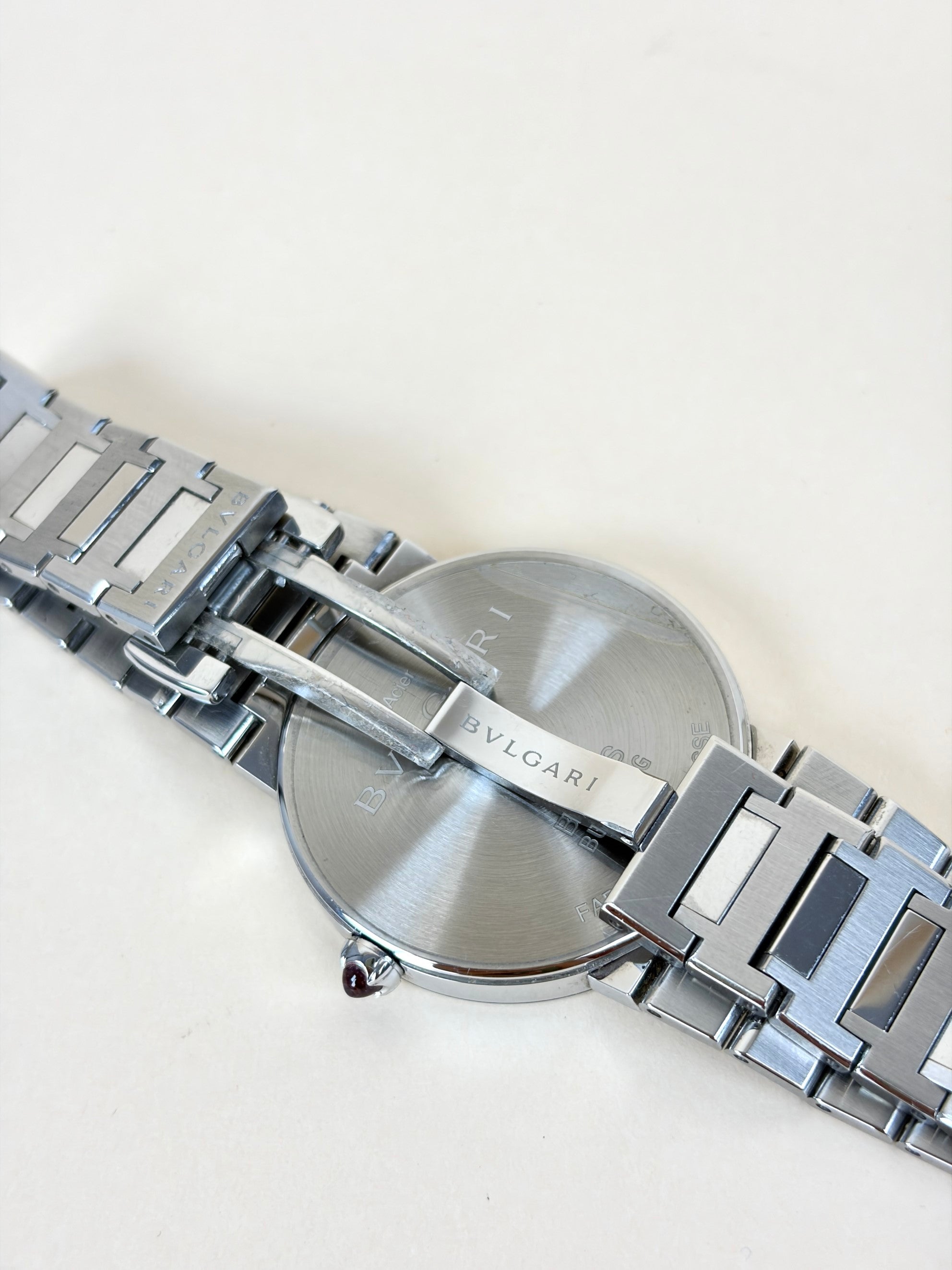 Bvlgari Stainless Steel Diamond Indexes Lady 33mm Quartz Watch