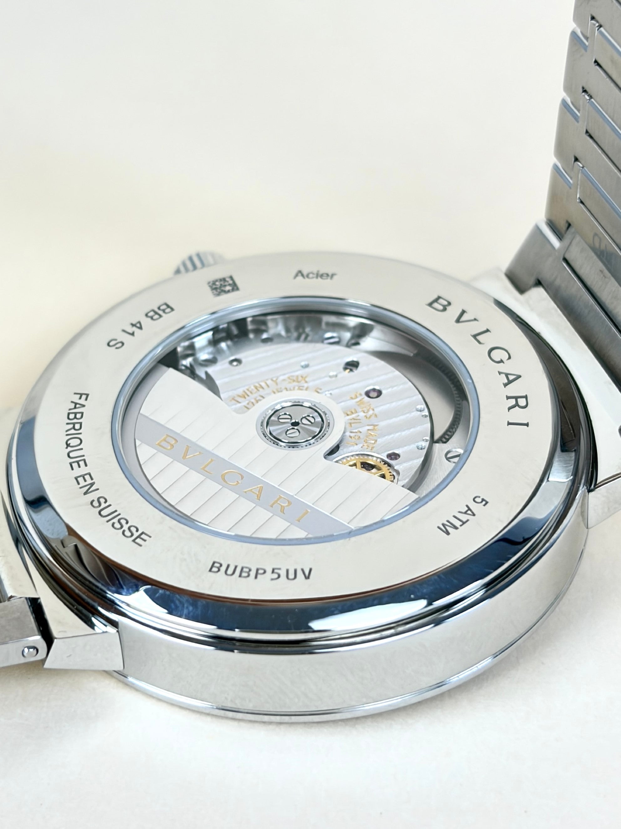 Bvlgari Stainless Steel Sunray 41mm Automatic Men Watch