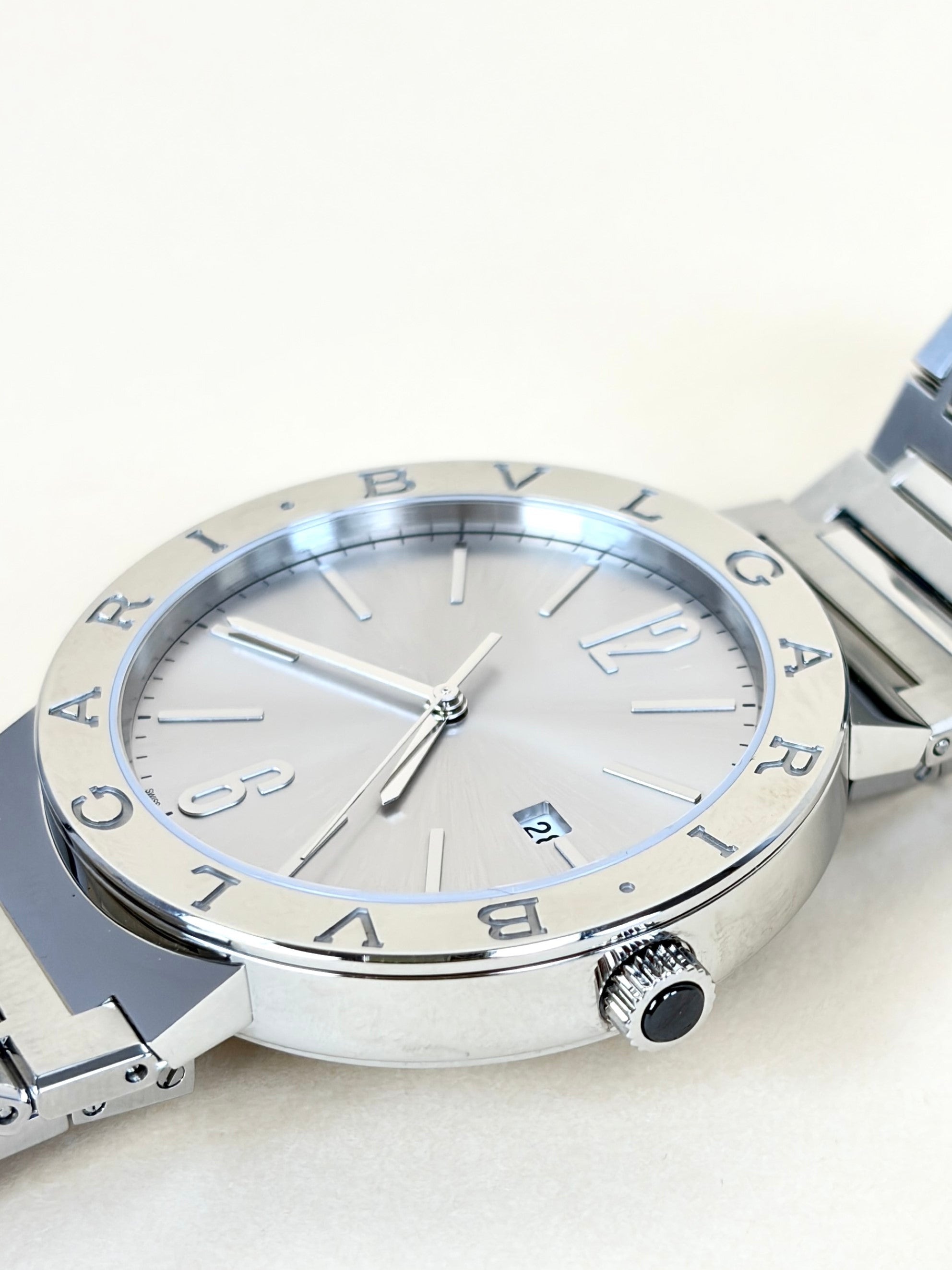 Bvlgari Stainless Steel Sunray 41mm Automatic Men Watch