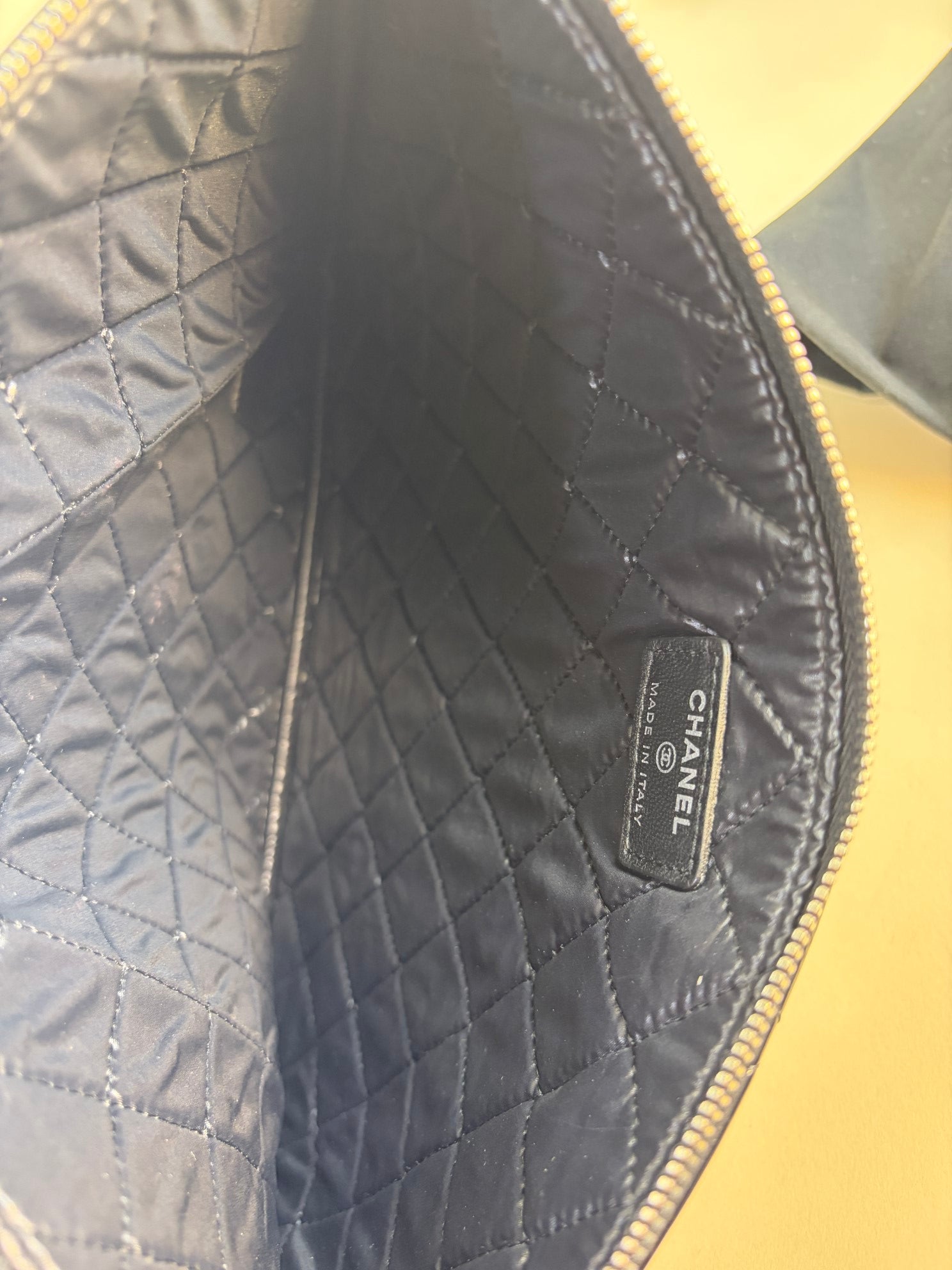 Chanel Black Medium D-Case Zip Pouch