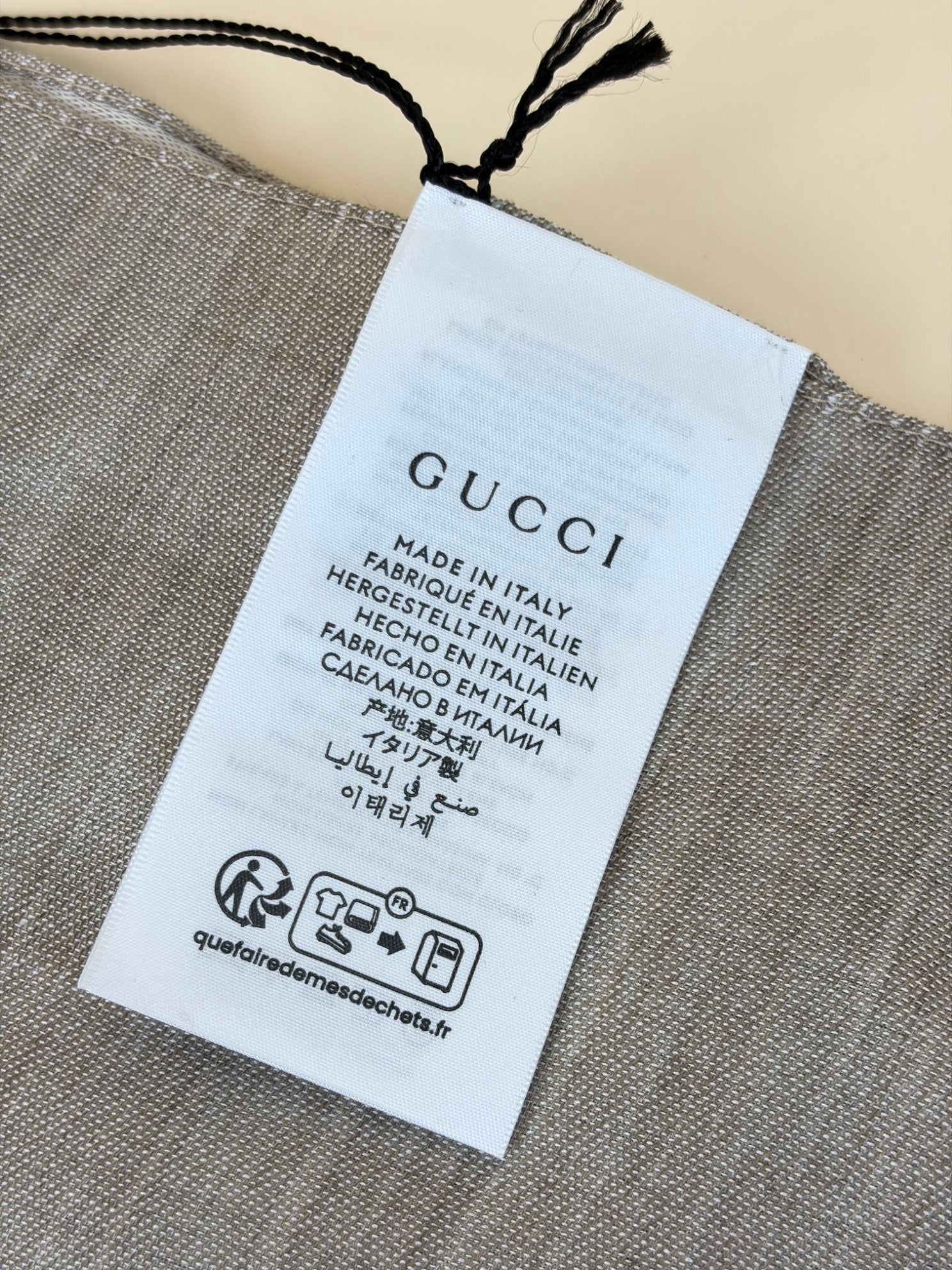 Gucci Beige GG Wool Silk Scarf