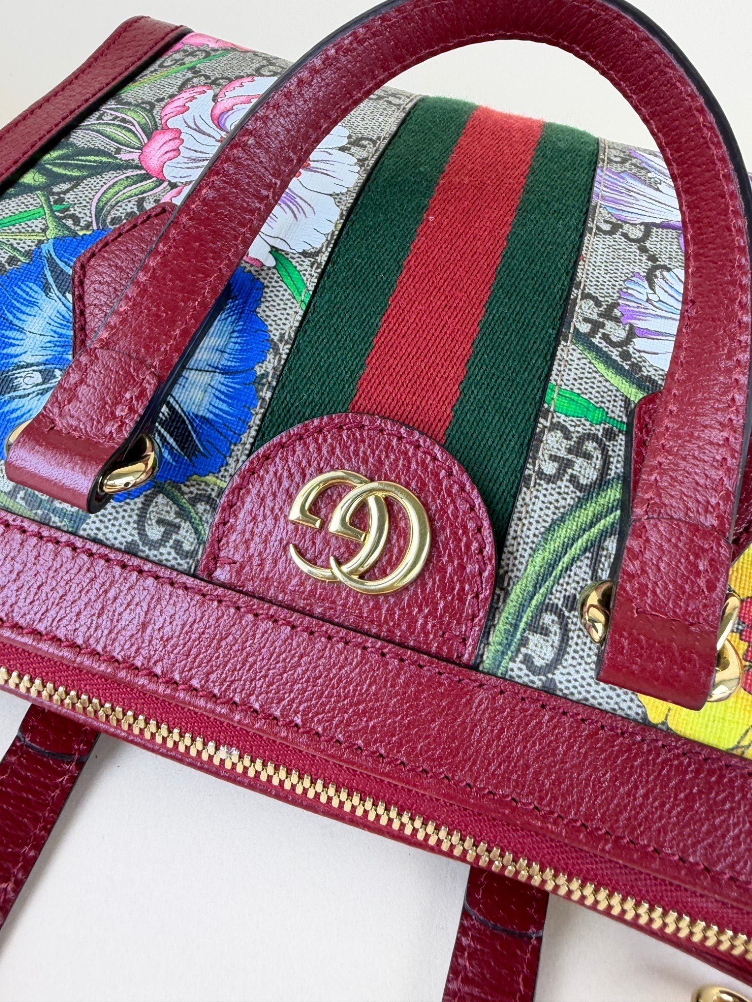 Gucci Ophidia totty bag floral gg red