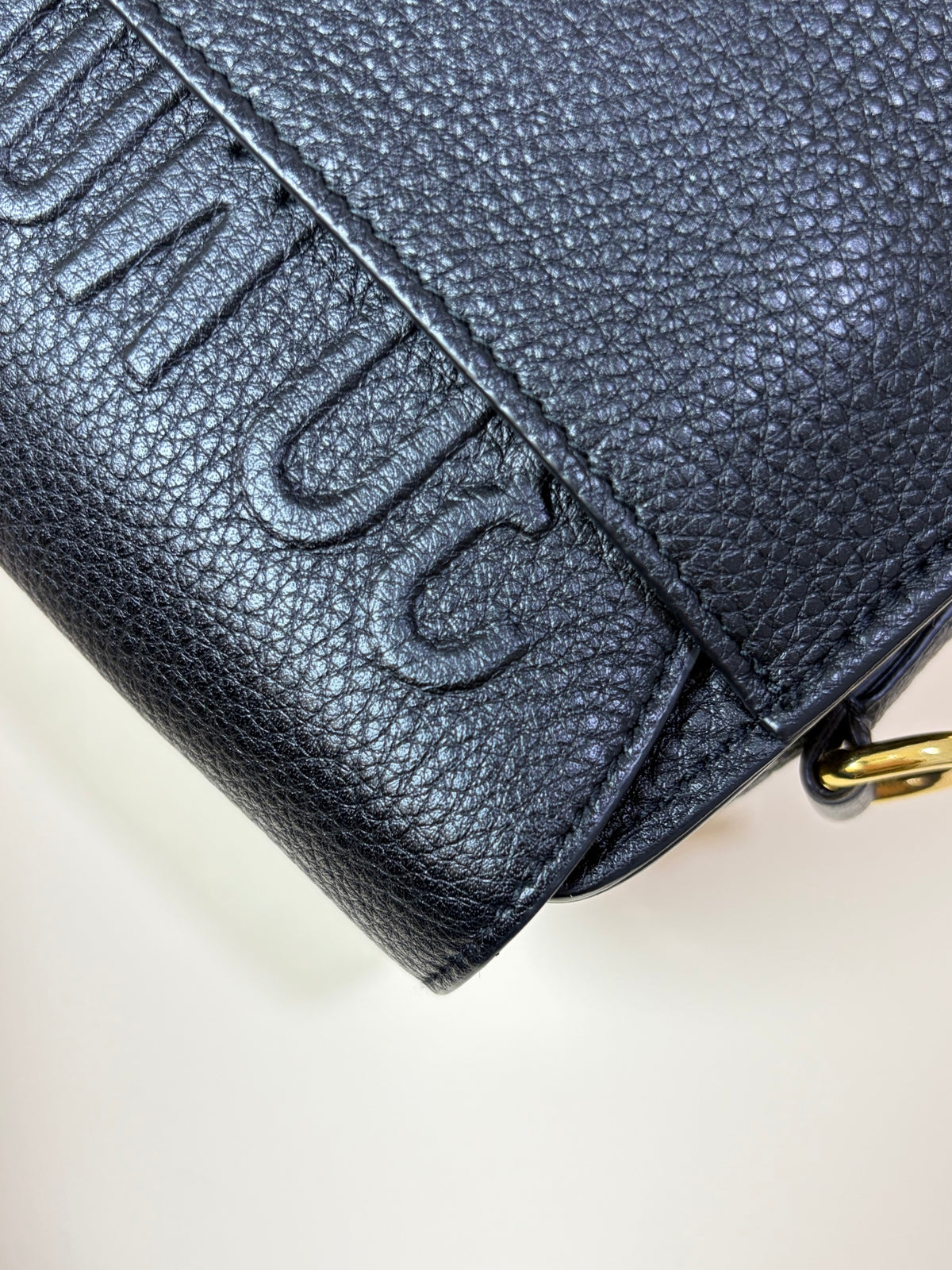 Christian Dior Black grained calfskin Bobby Medium Bag
