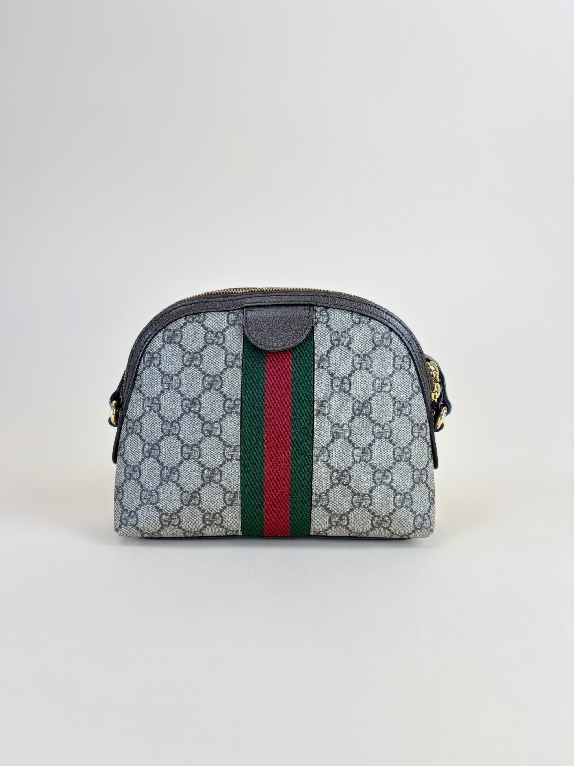 Gucci Bicolor GG Supreme Ophidia Small Rounded Top Shoulder Bag