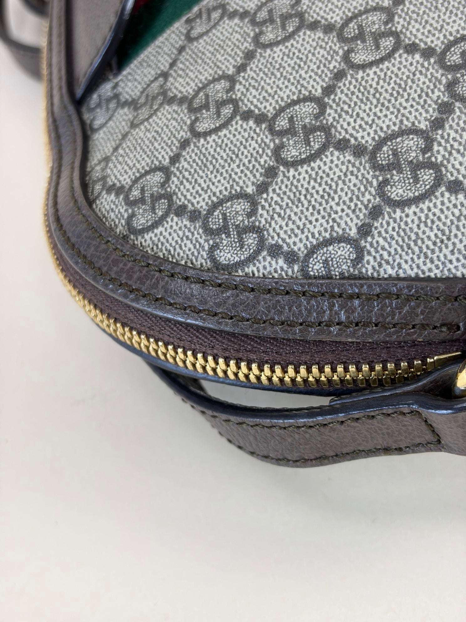 Gucci Bicolor GG Supreme Ophidia Small Rounded Top Shoulder Bag