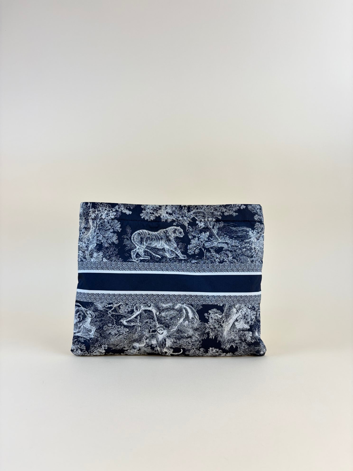 Christian Dior Navy Toile De Jouy Reverse Technical Fabric Travel Zipped Pouch