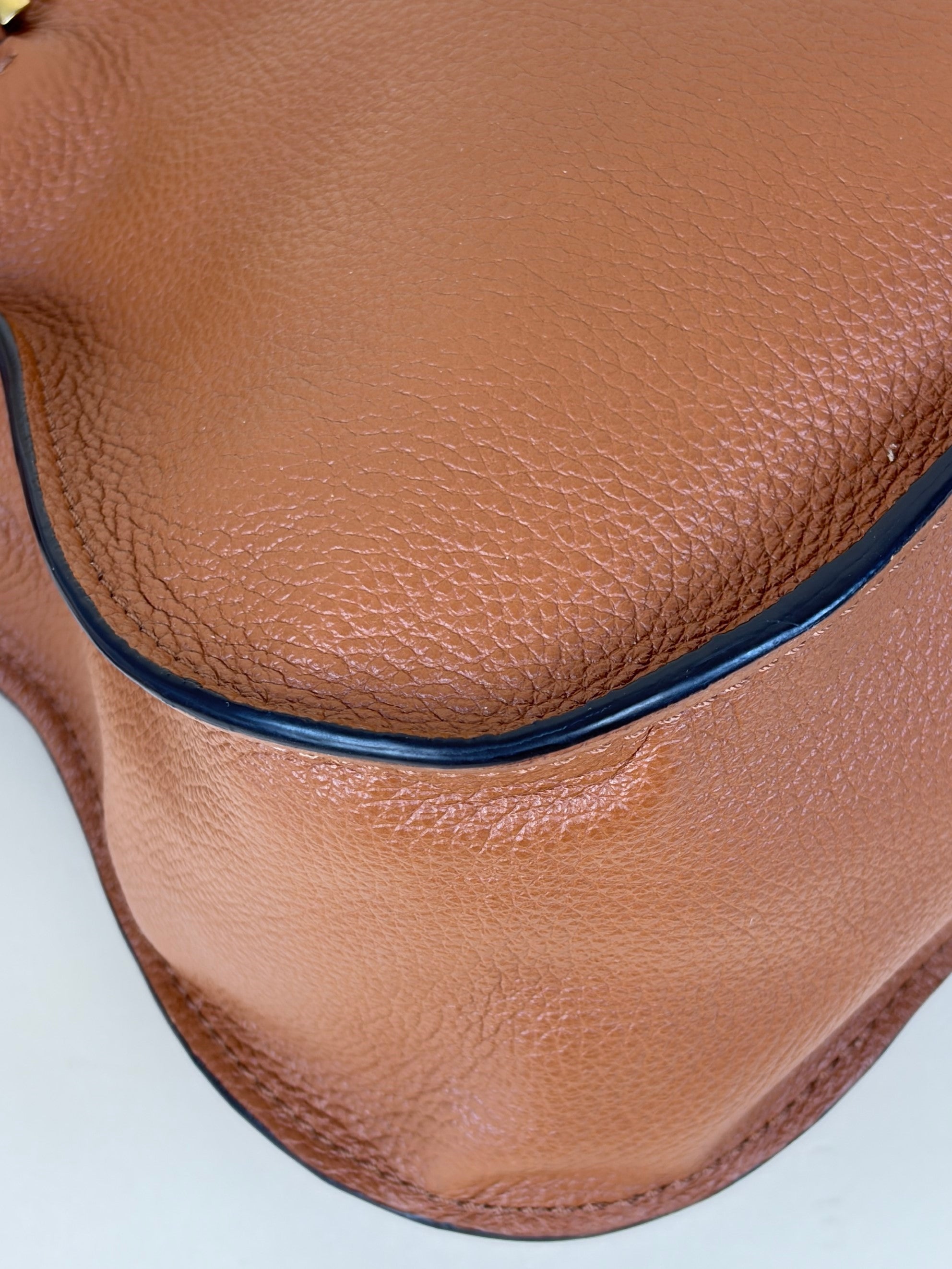 Chloe tan grained leather small Marcie shoulder bag