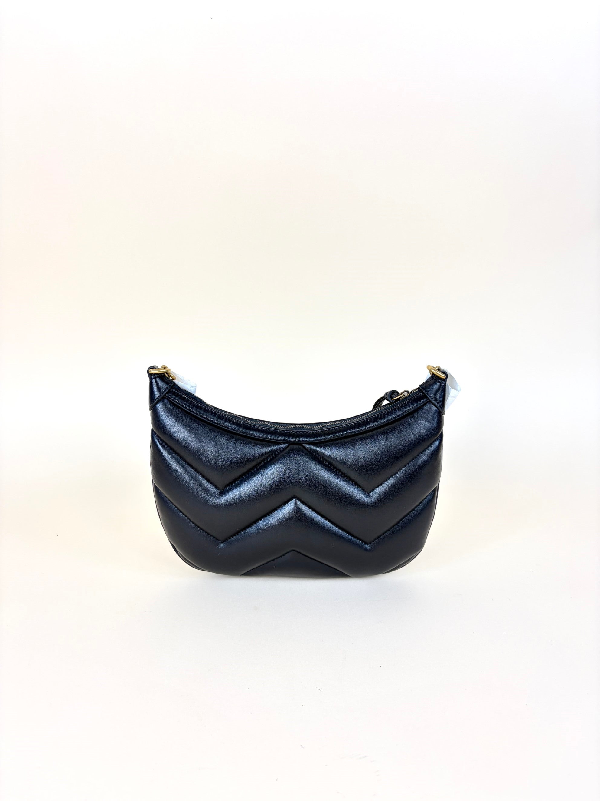 Gucci black quilted leather gg Marmont small shoulder bag