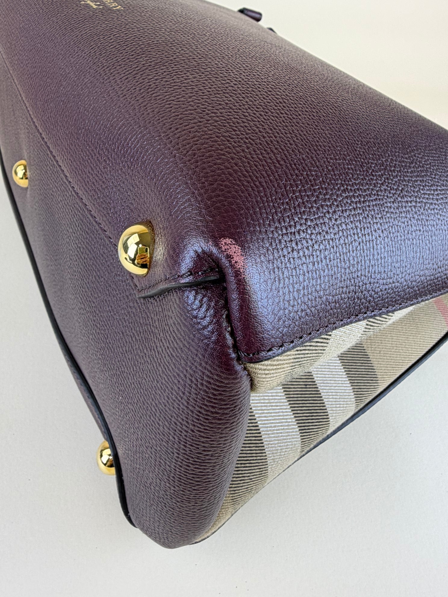 Burberry Burgundy leather Banner medium  Tote Baby Bag