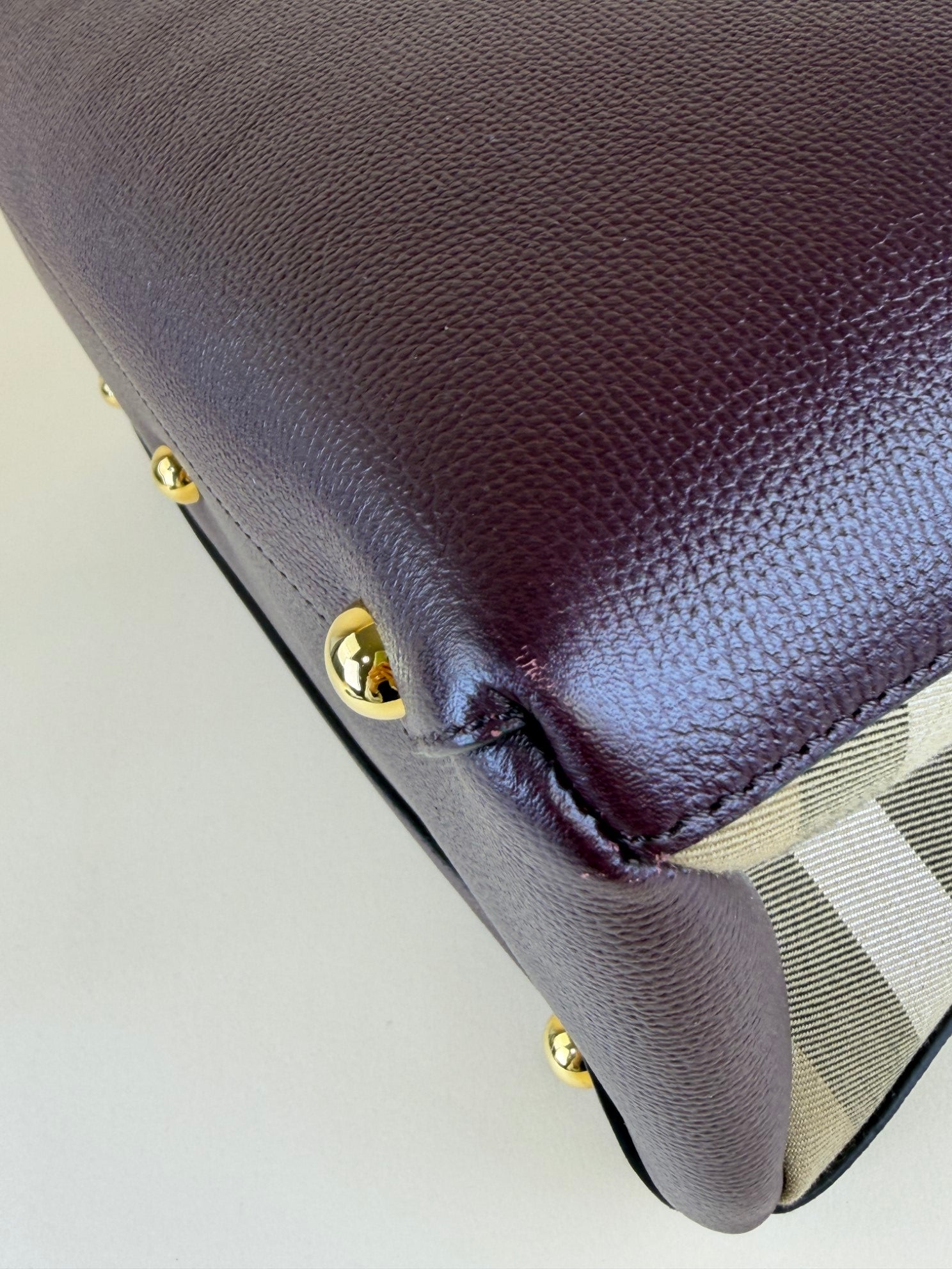 Burberry Burgundy leather Banner medium  Tote Baby Bag